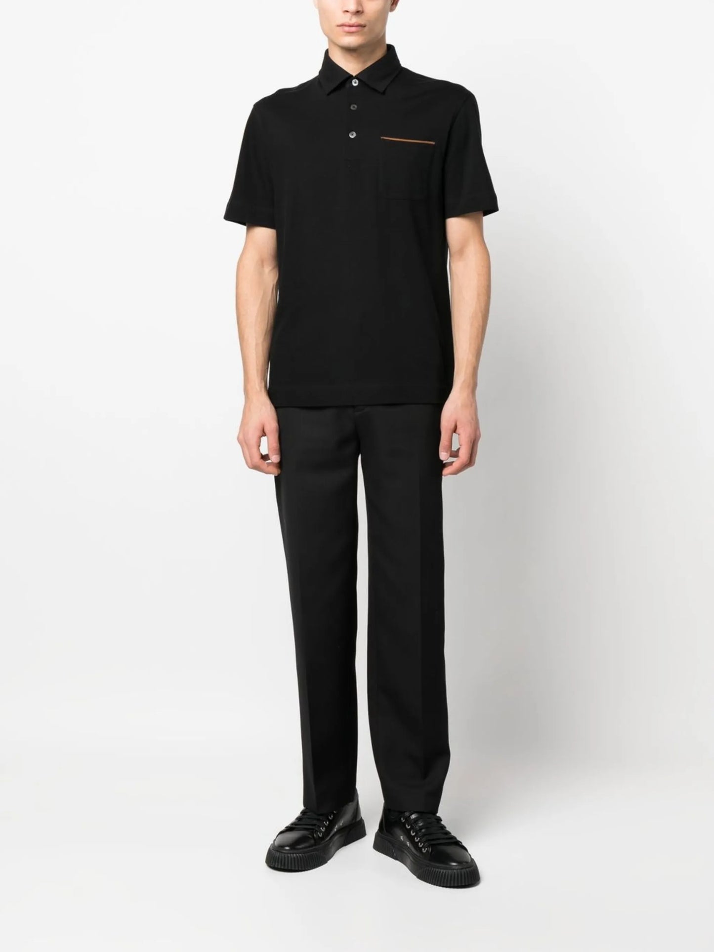 short-sleeve cotton polo shirt