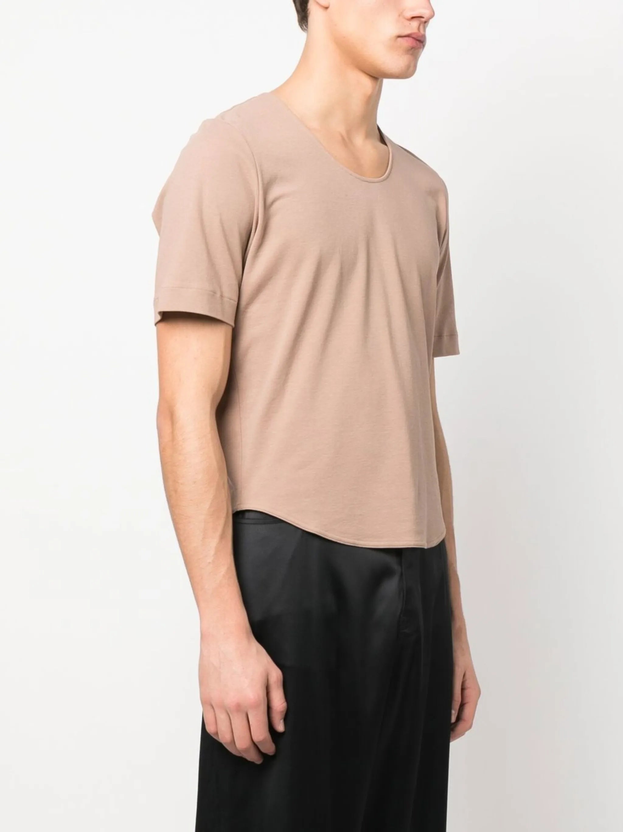 scoop-neck cropped T-shirt