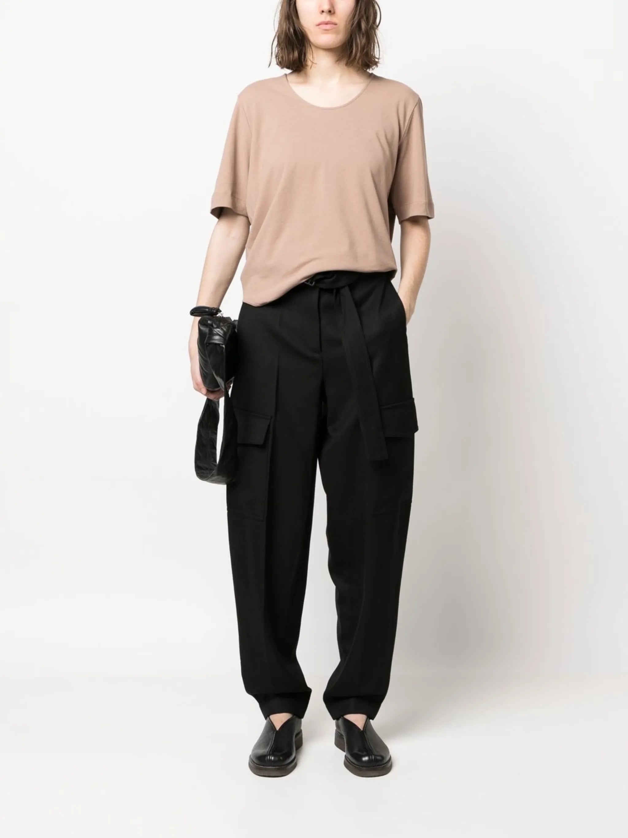 scoop-neck cropped T-shirt
