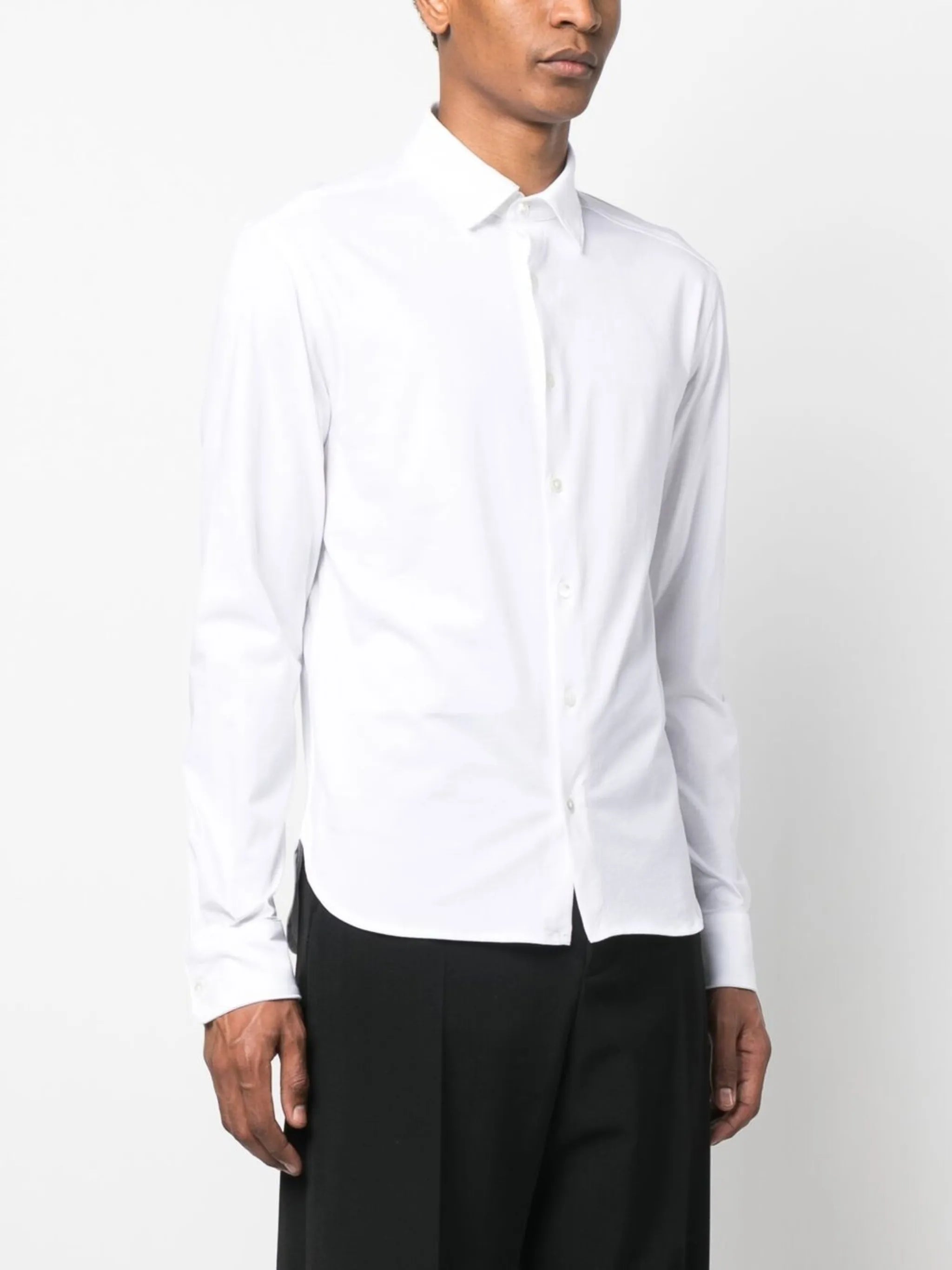 logo-patch cotton shirt