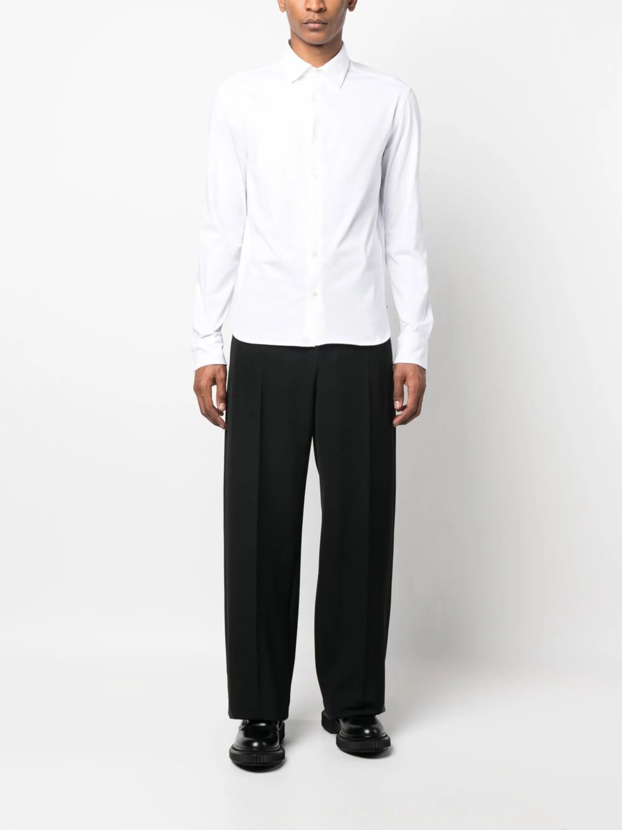 logo-patch cotton shirt
