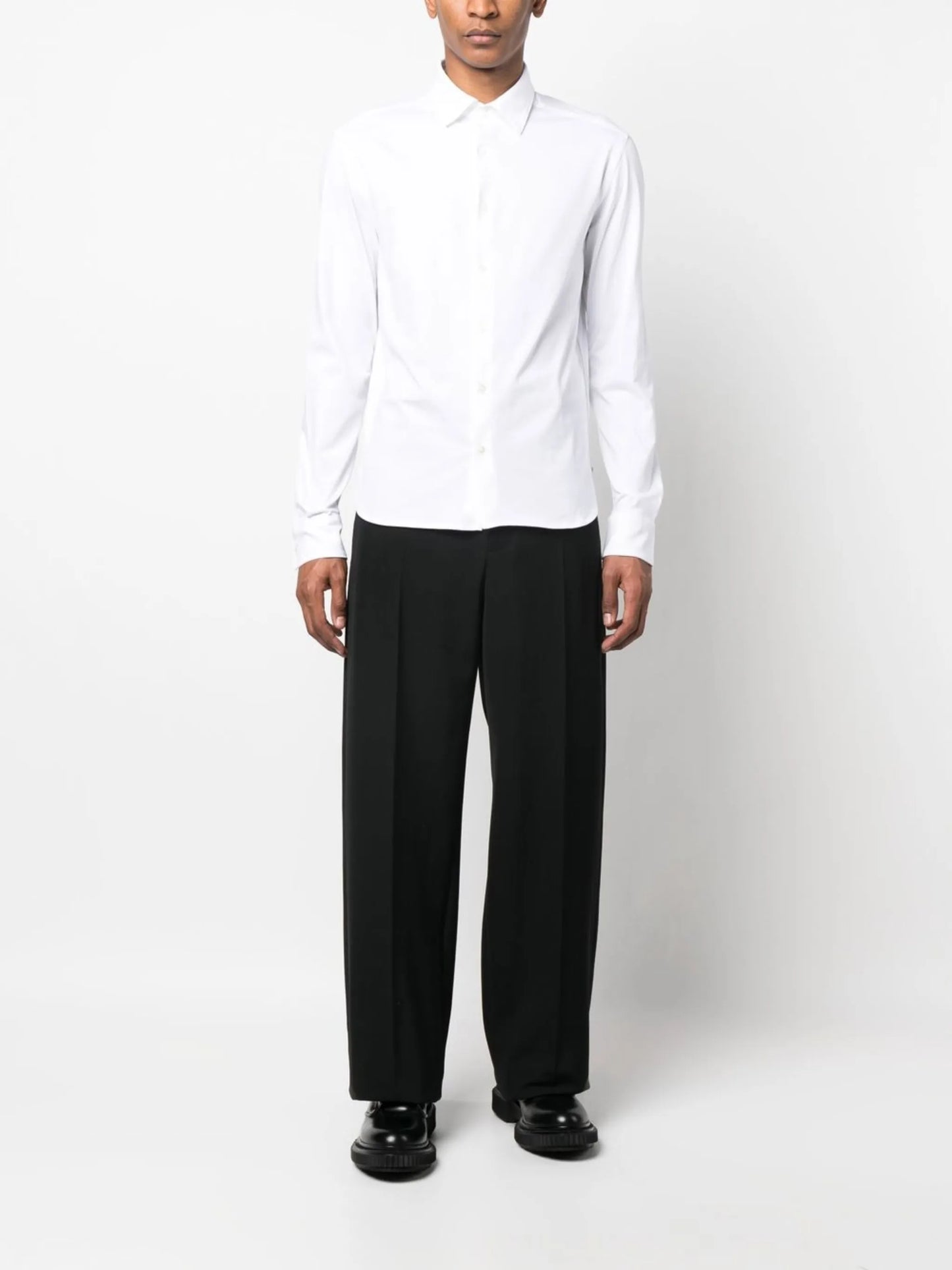 logo-patch cotton shirt