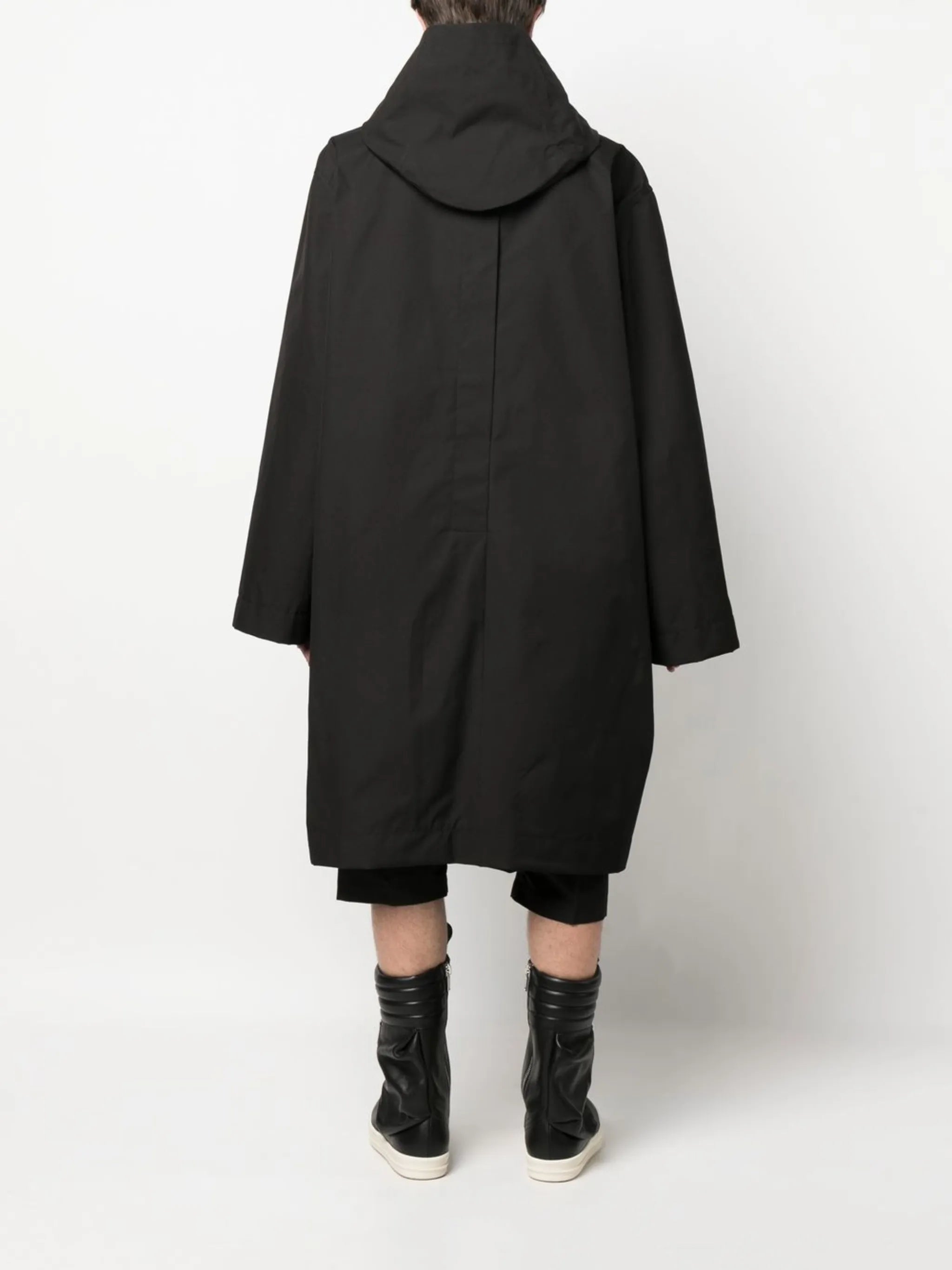 hooded oversized raincoat