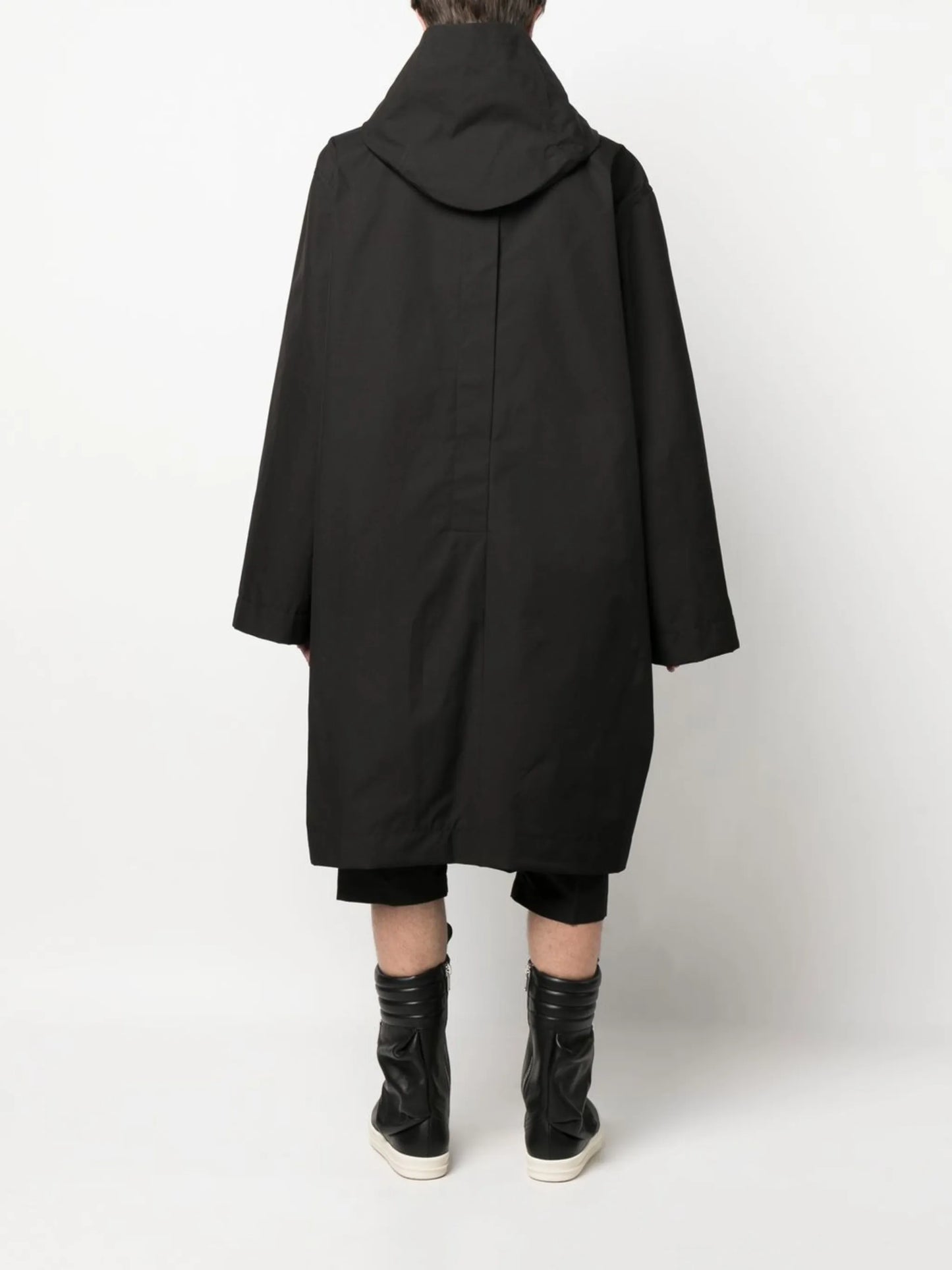 hooded oversized raincoat