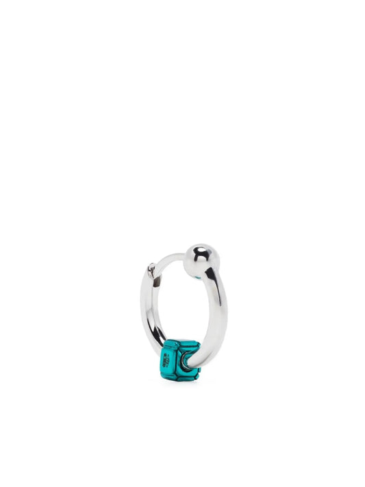 18kt white gold Square mini hoop earring