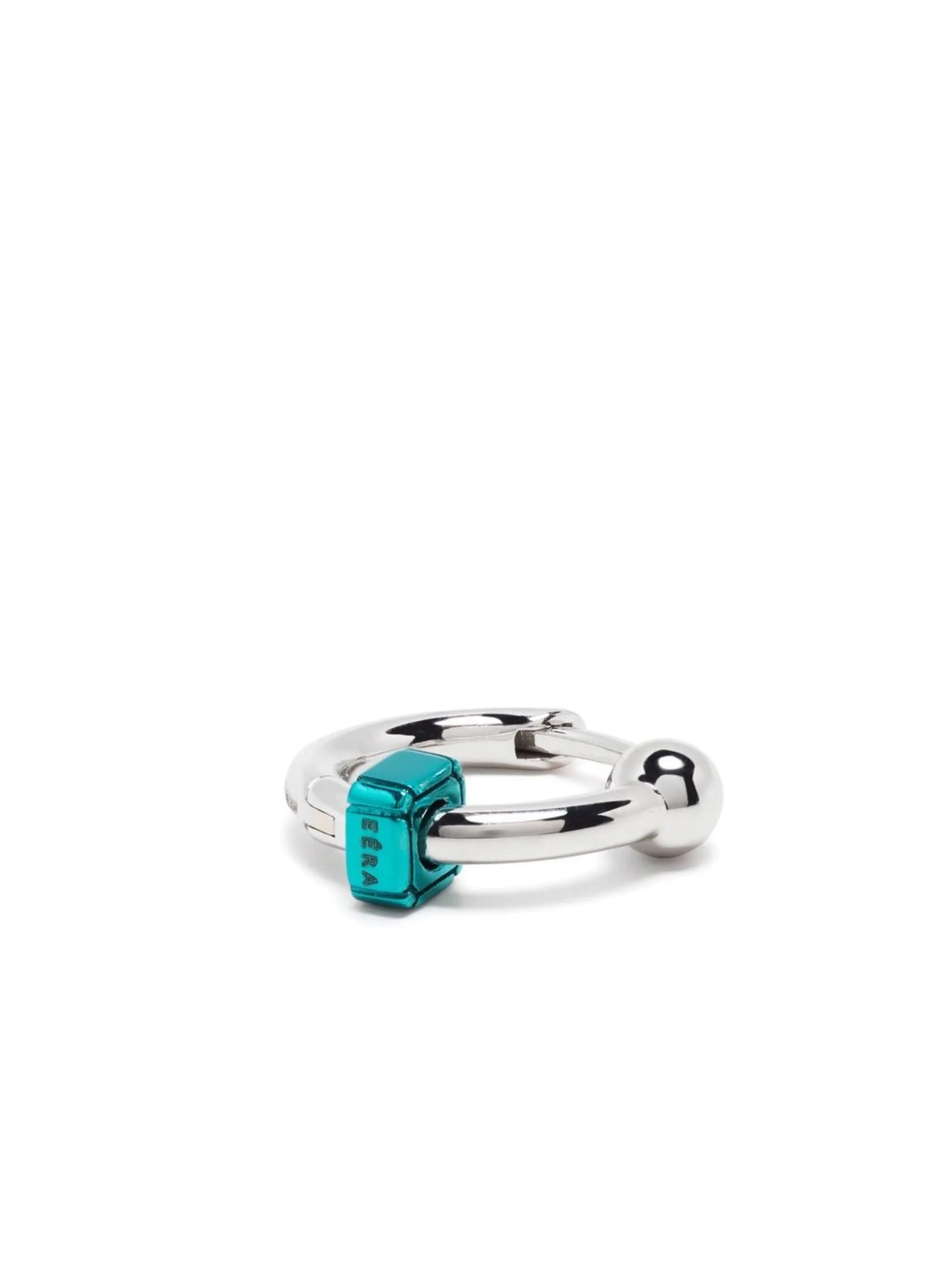 18kt white gold Square mini hoop earring