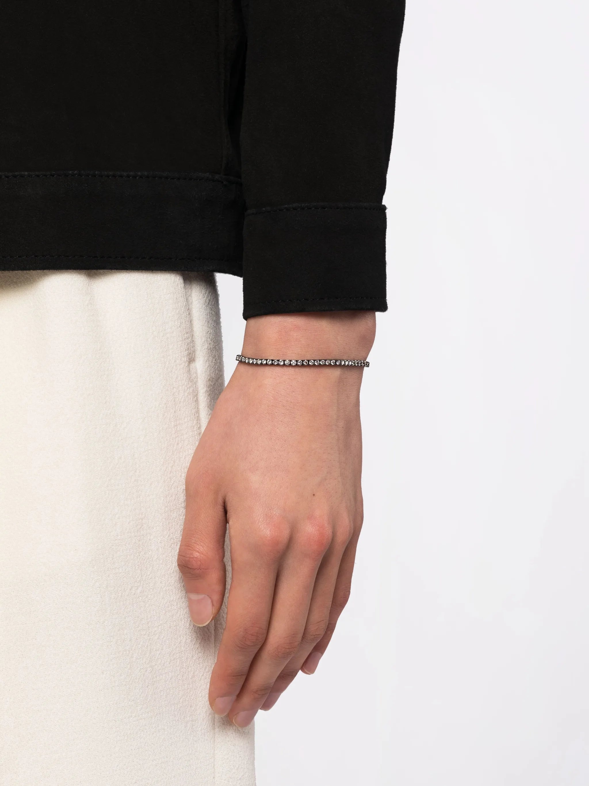 18K white gold diamond embellished bracelet