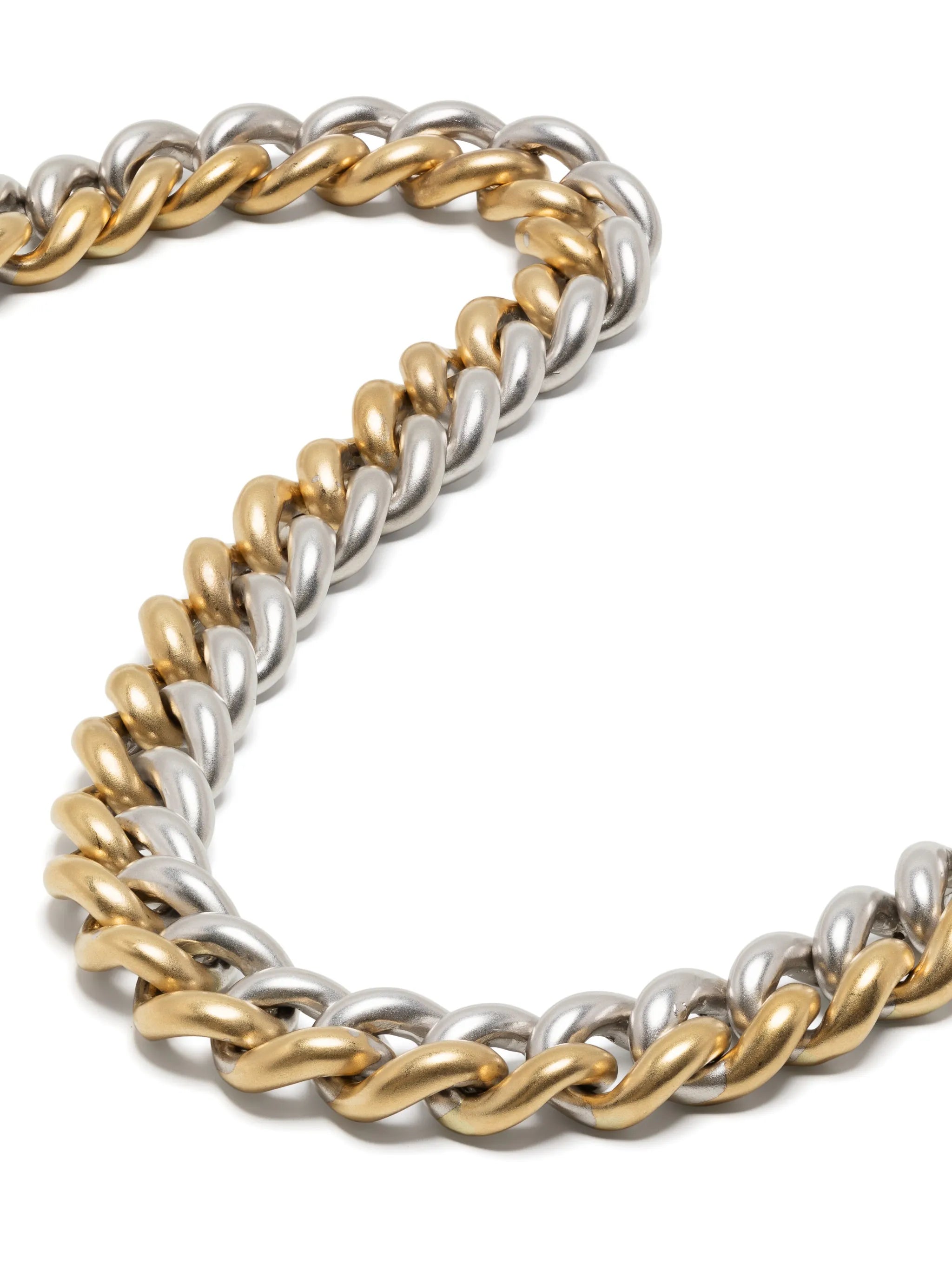 18K yellow and white gold medium two-tone link bracelet