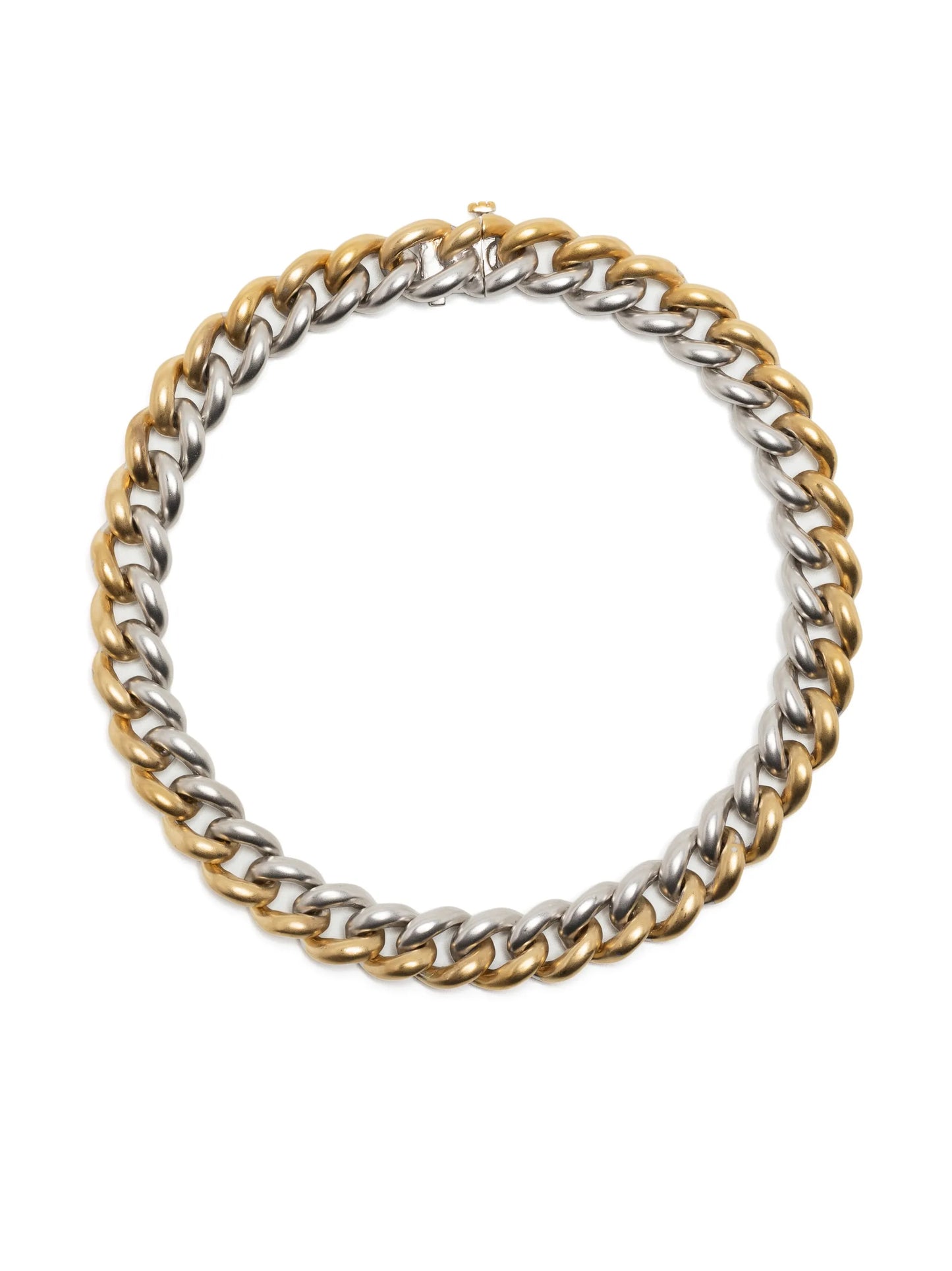 18K yellow and white gold medium two-tone link bracelet