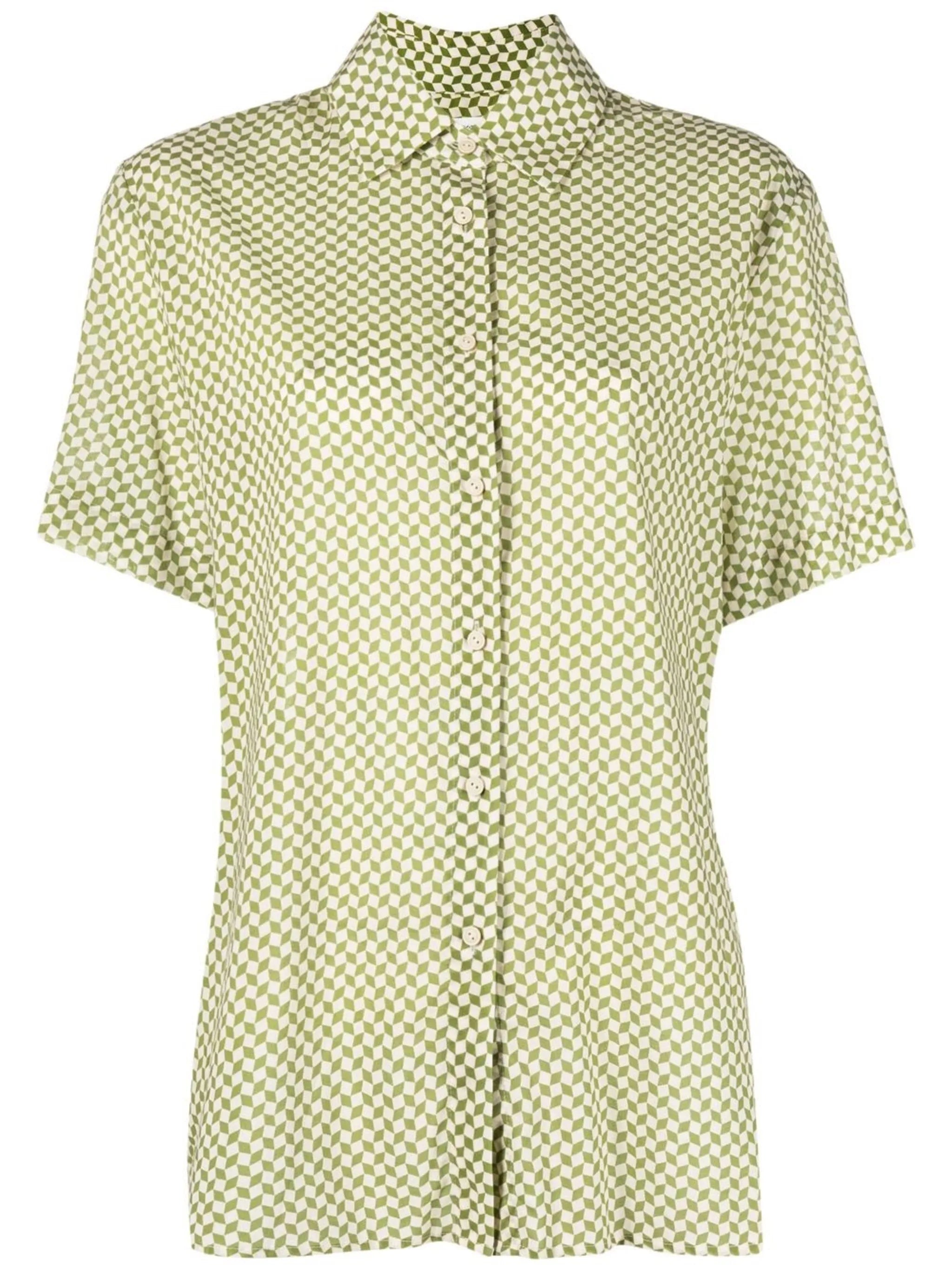Weekend checkerboard print short-sleeve shirt