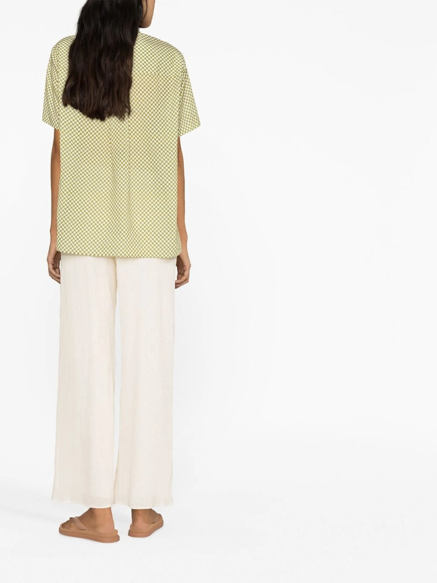 Weekend checkerboard print short-sleeve shirt