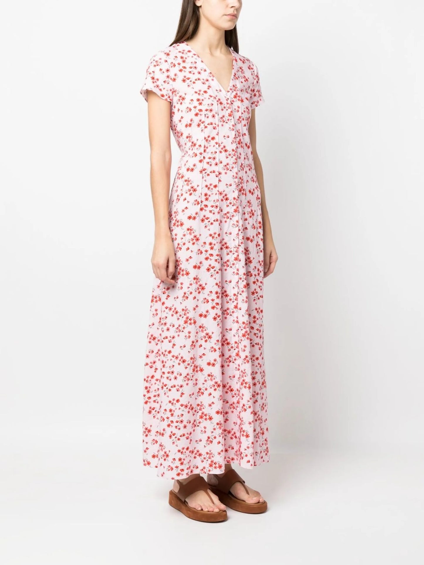 floral-print V-neck maxi dress