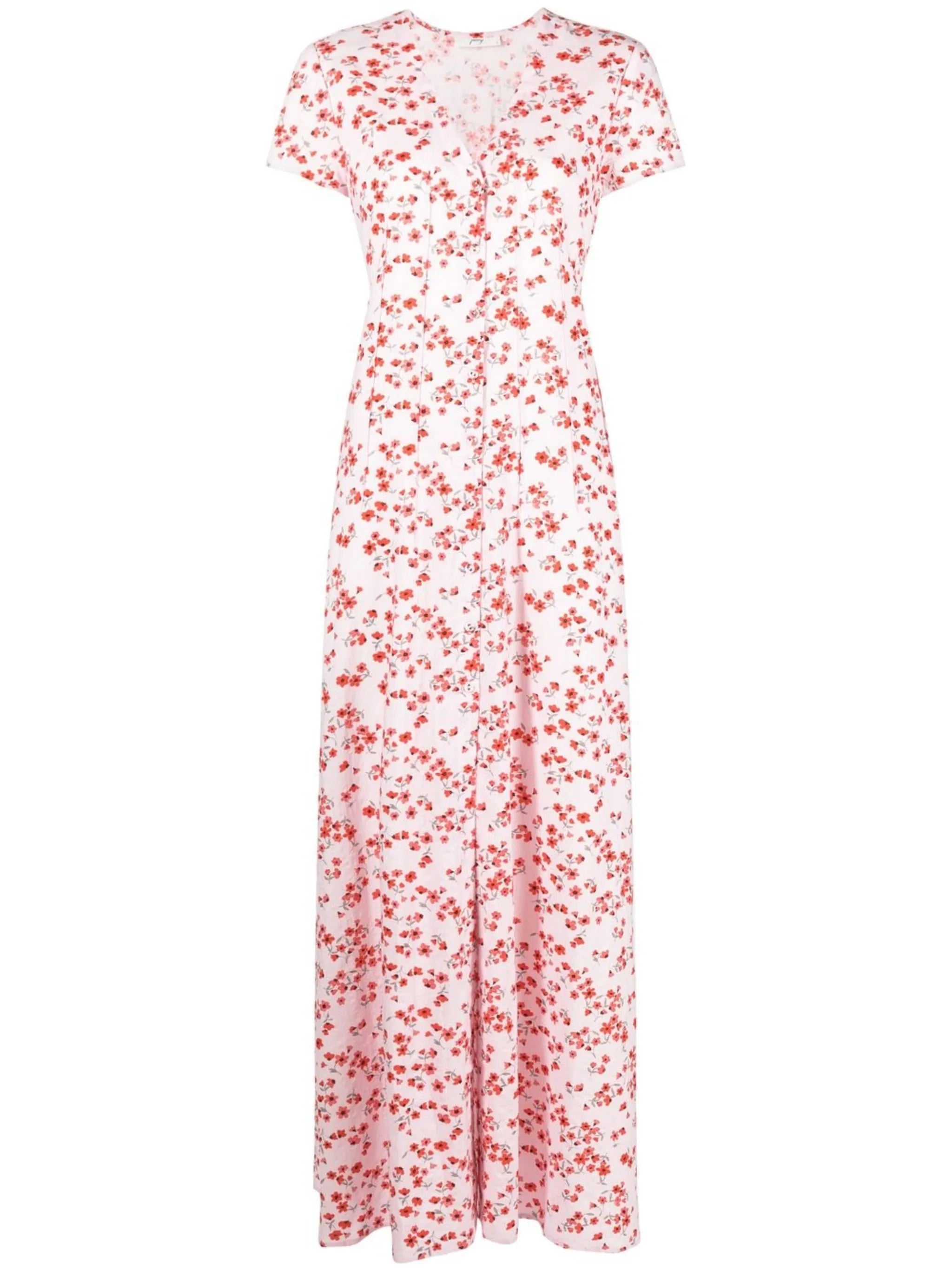 floral-print V-neck maxi dress