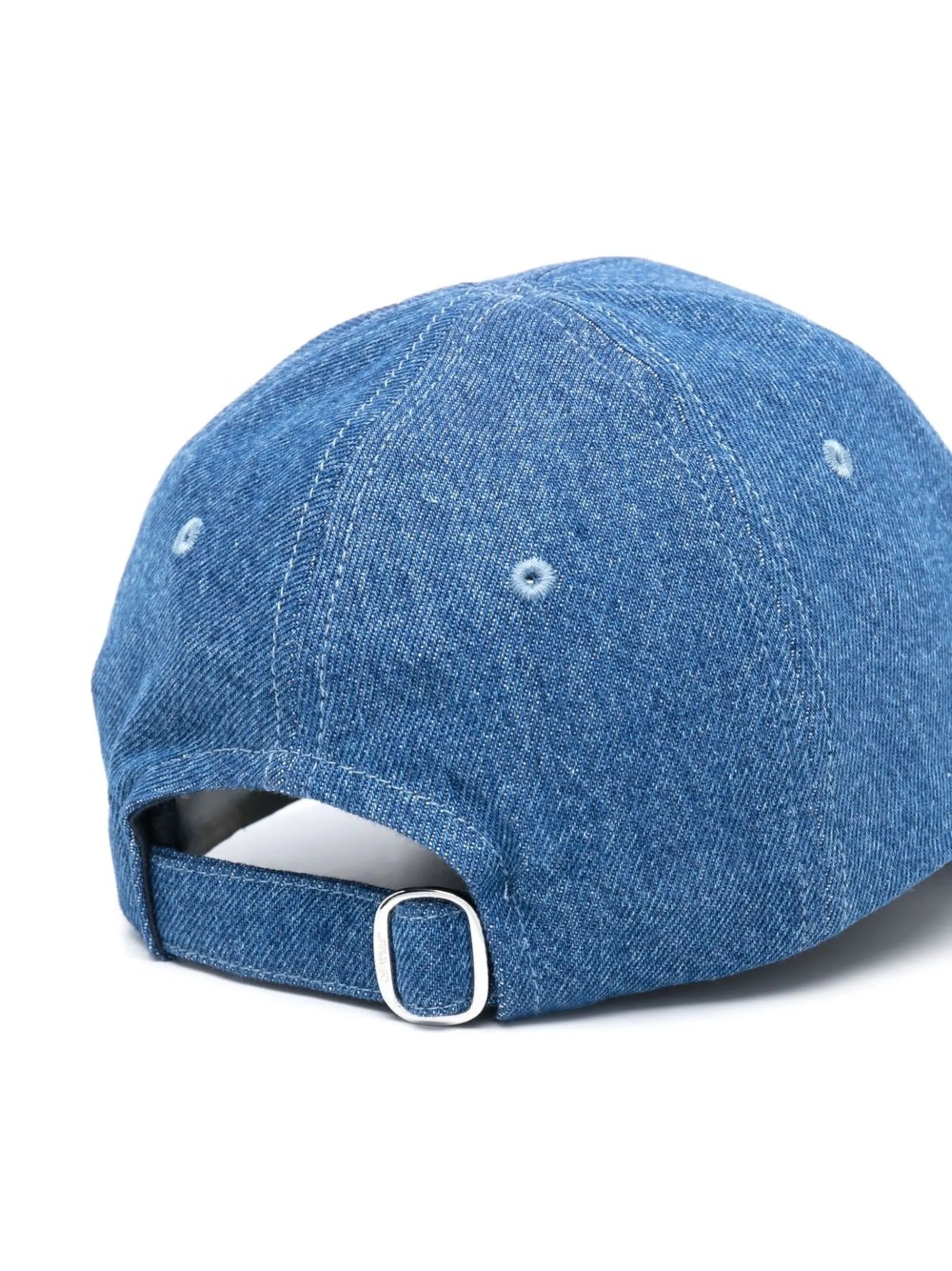 embroidered-logo denim cap
