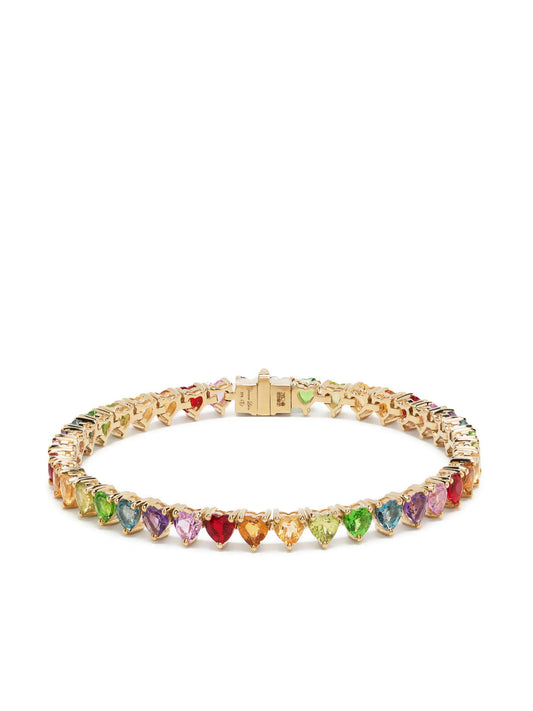 9kt yellow gold gemstone eternity bracelet