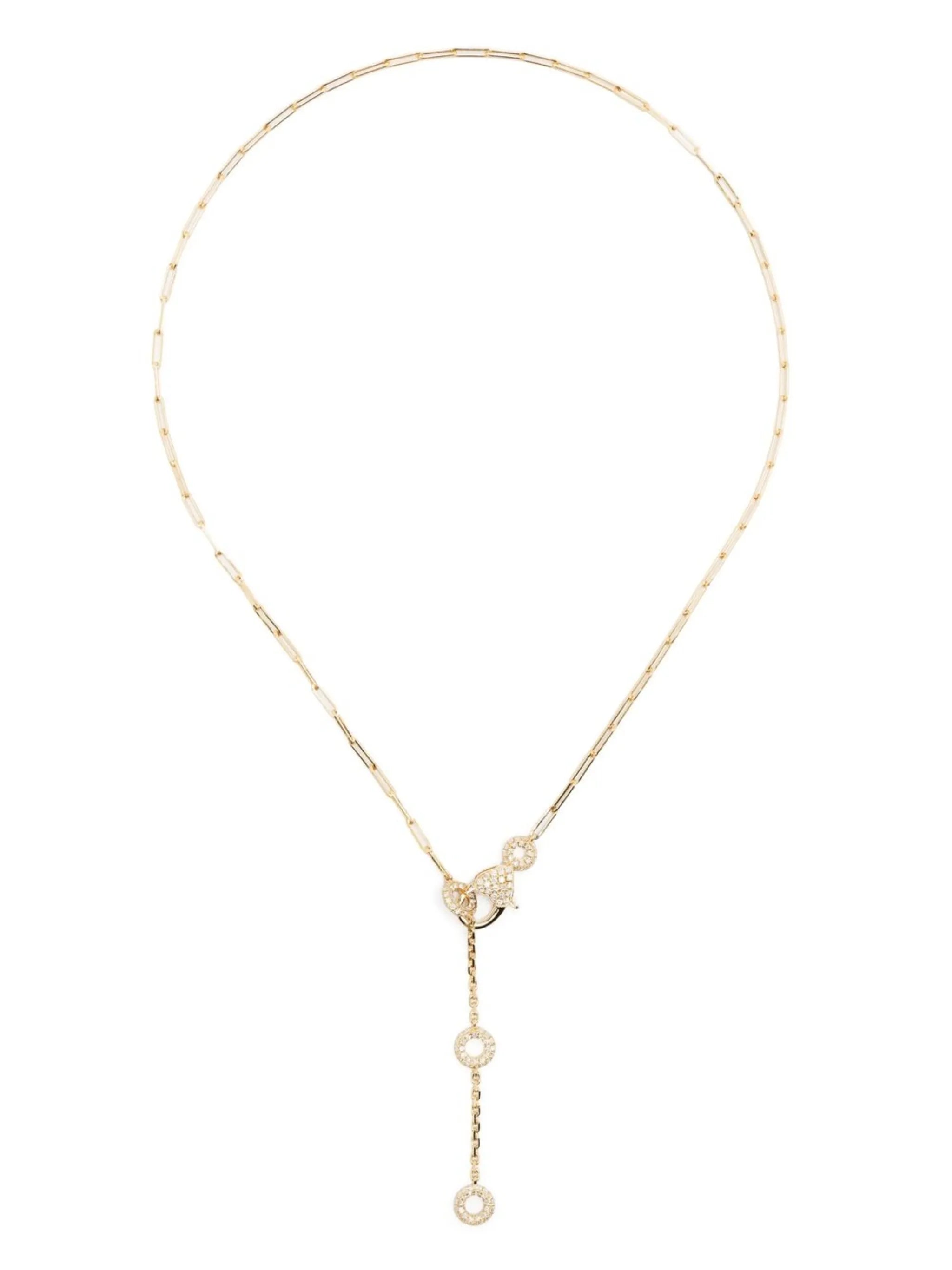 18kt yellow gold Solitaire diamond necklace