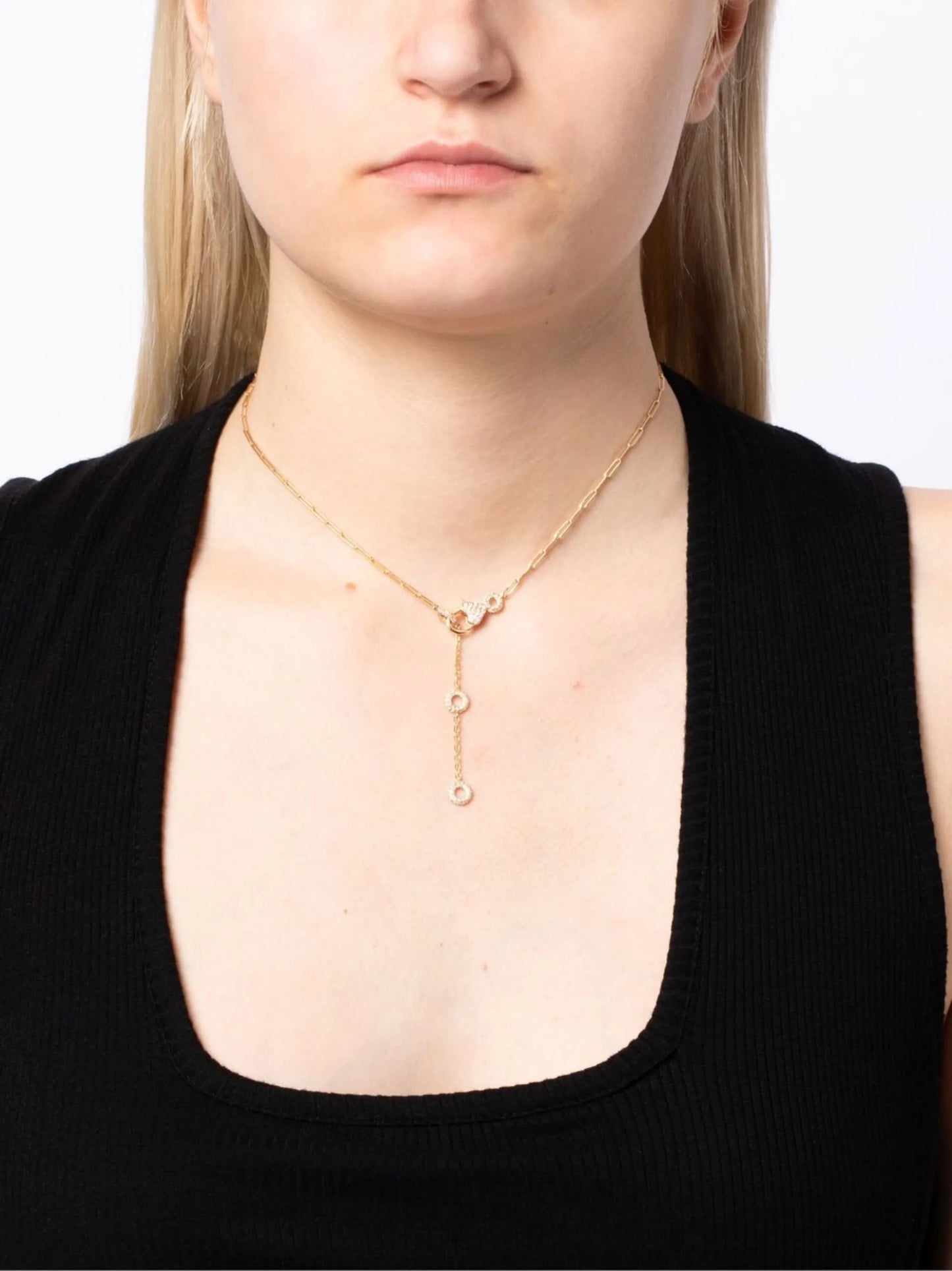 18kt yellow gold Solitaire diamond necklace