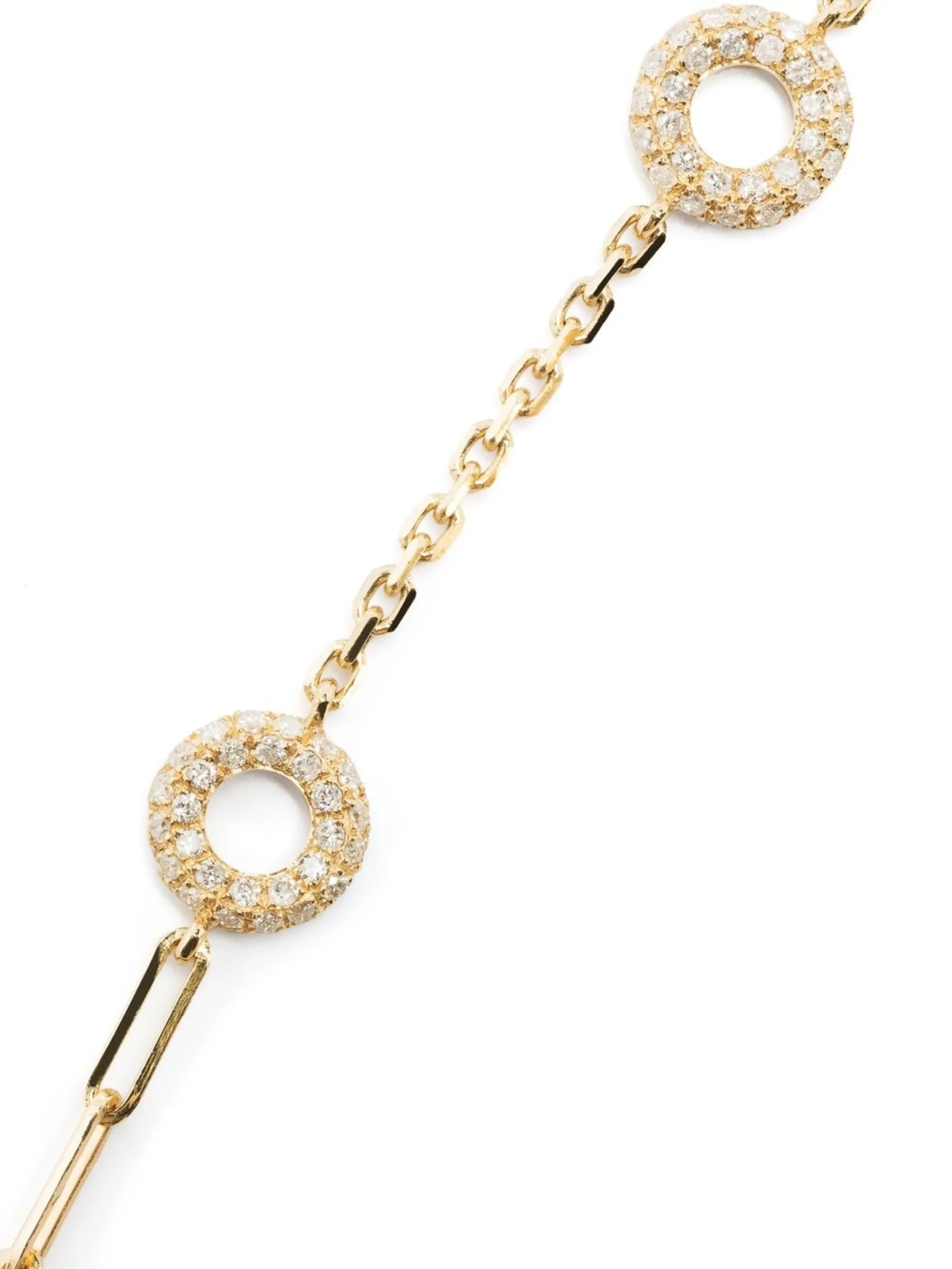 Solitaire Donuts 18kt yellow gold diamond bracelet
