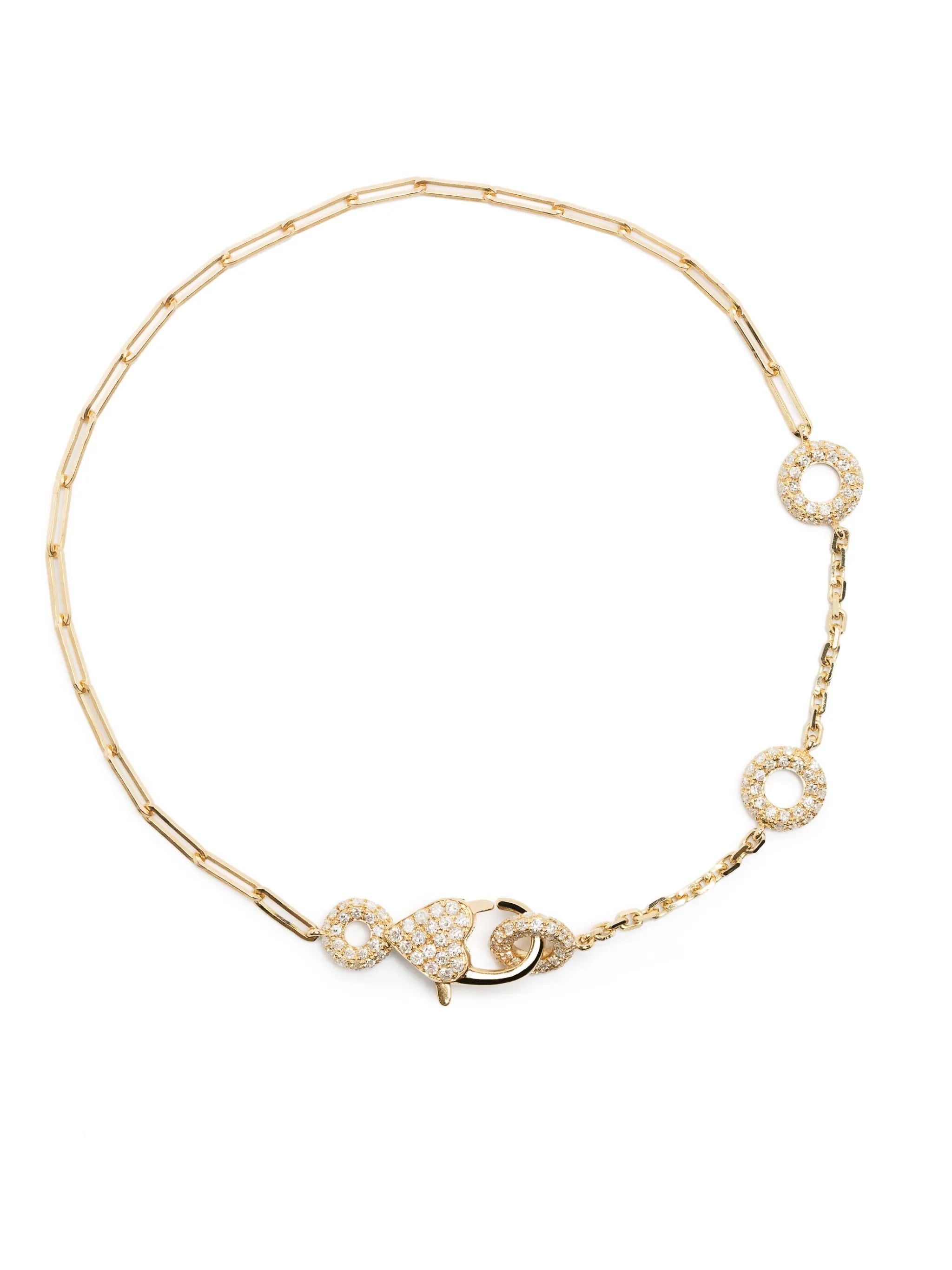 Solitaire Donuts 18kt yellow gold diamond bracelet