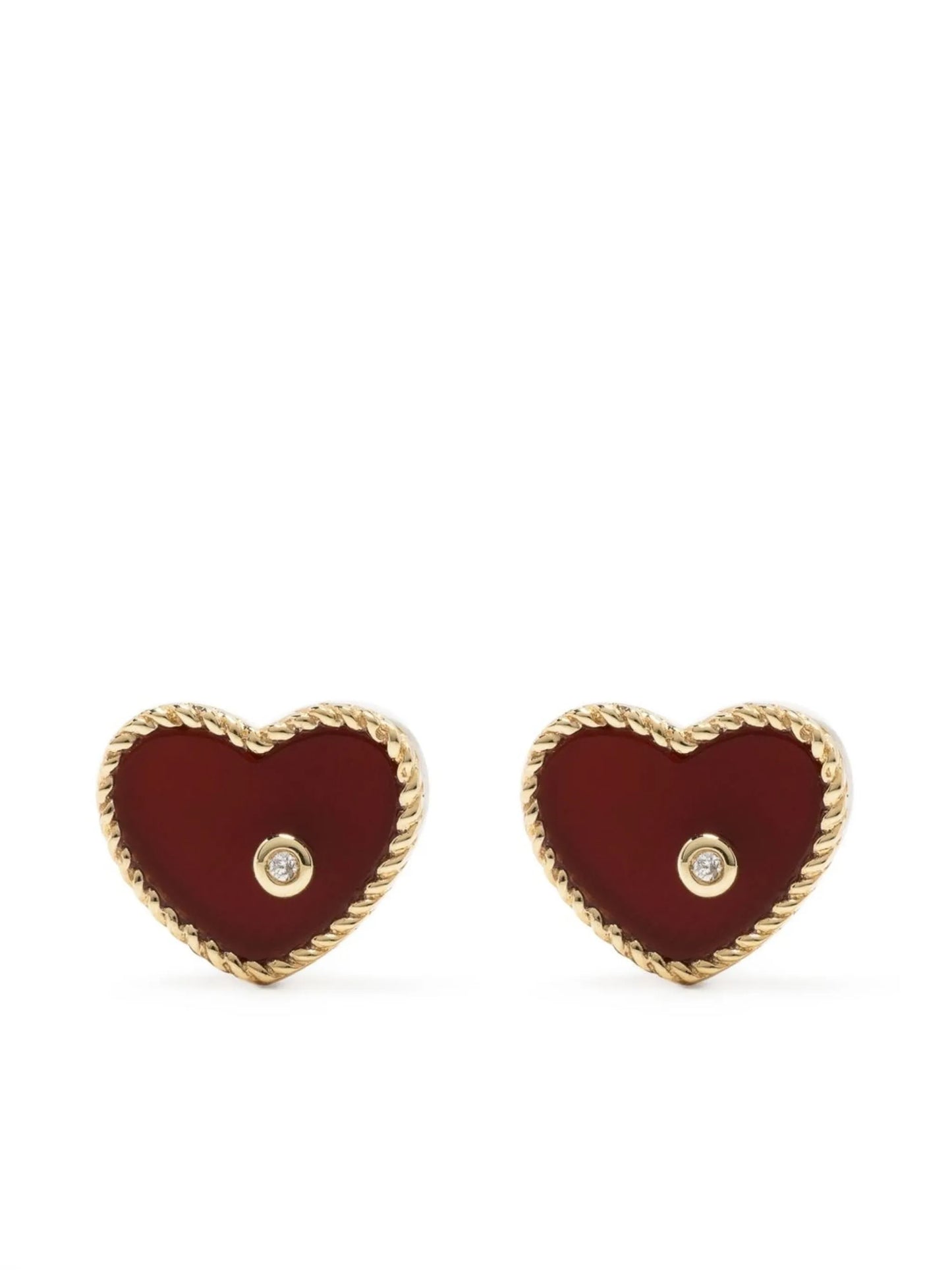 9kt yellow gold Baby Coeur diamond earrings