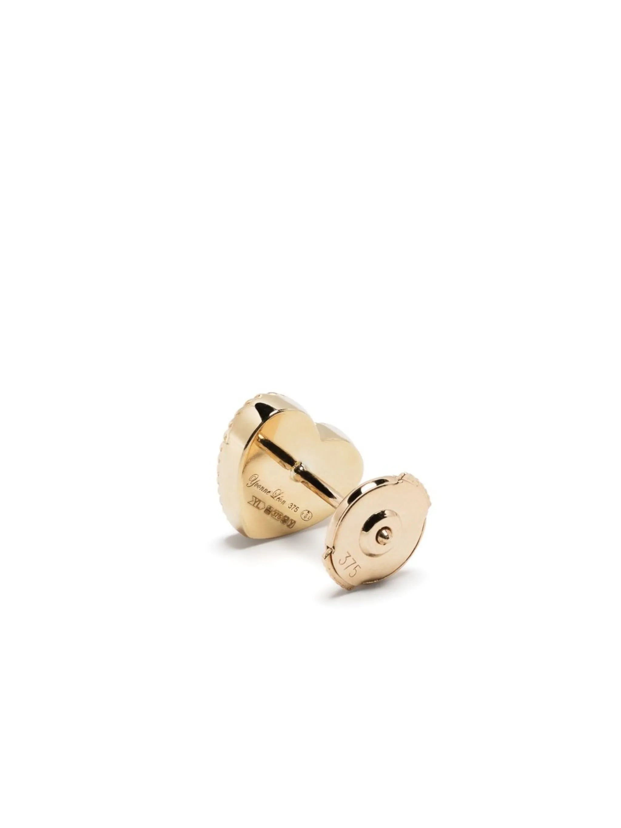 9kt yellow gold Baby Coeur diamond earrings