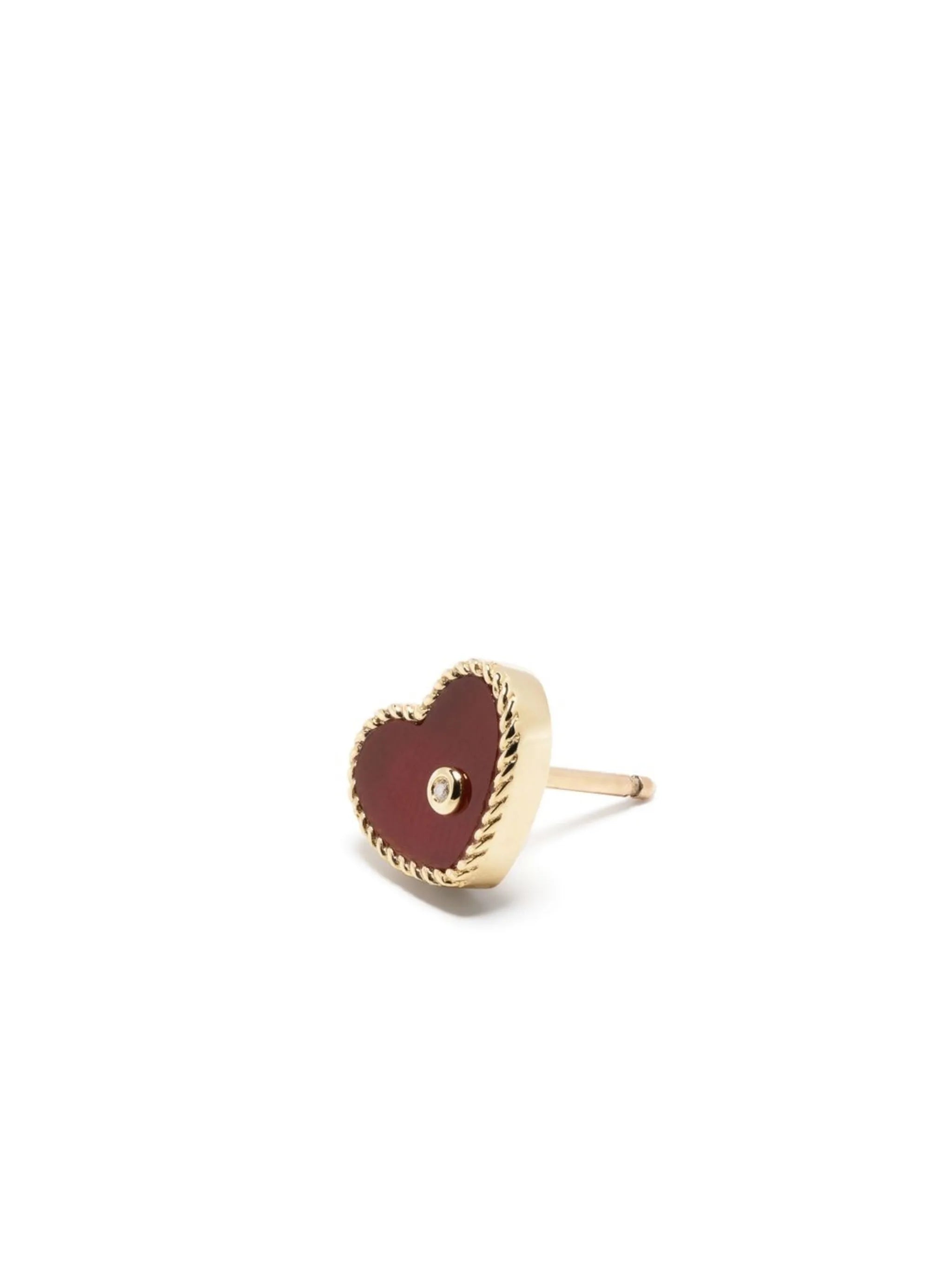 9kt yellow gold Baby Coeur diamond earrings