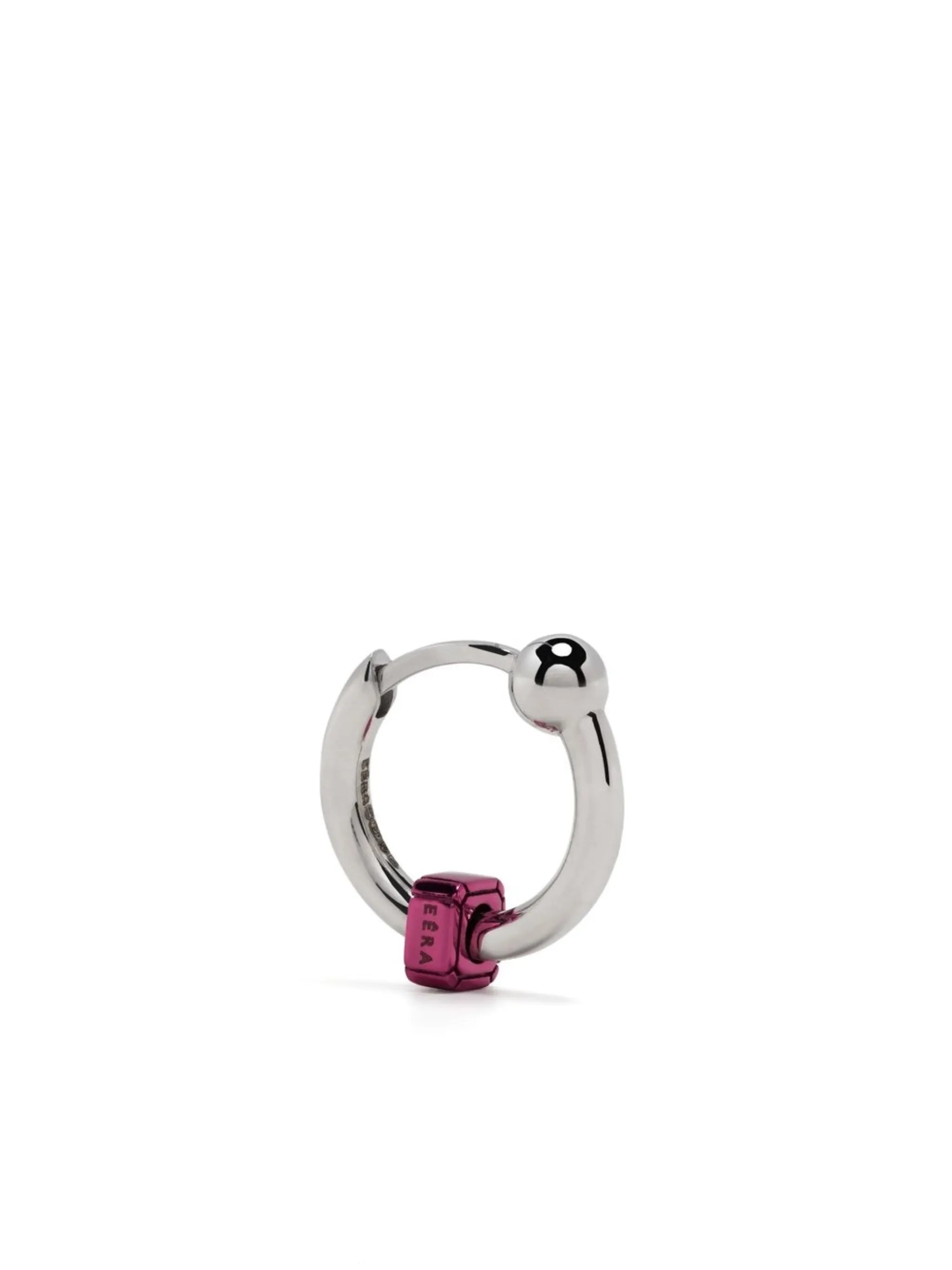 18kt white gold Square mini hoop earring