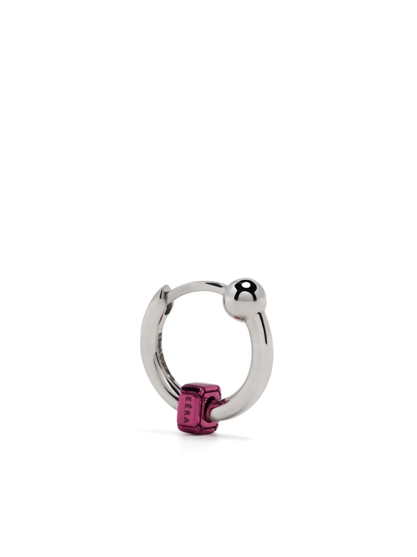 18kt white gold Square mini hoop earring