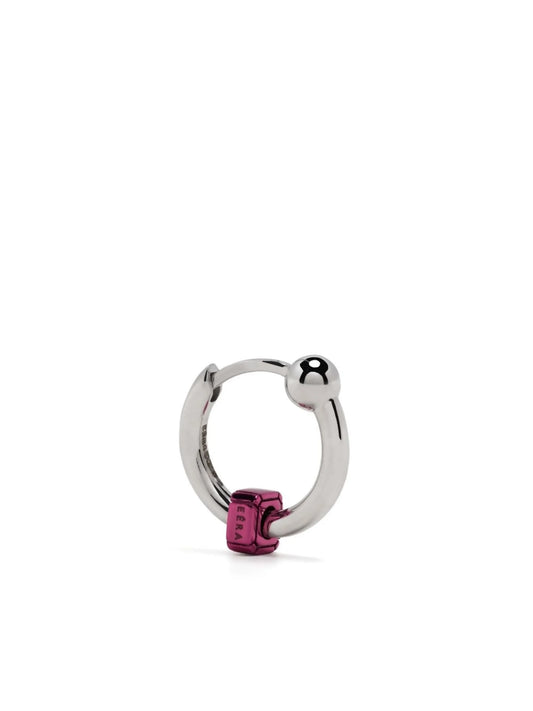 18kt white gold Square mini hoop earring
