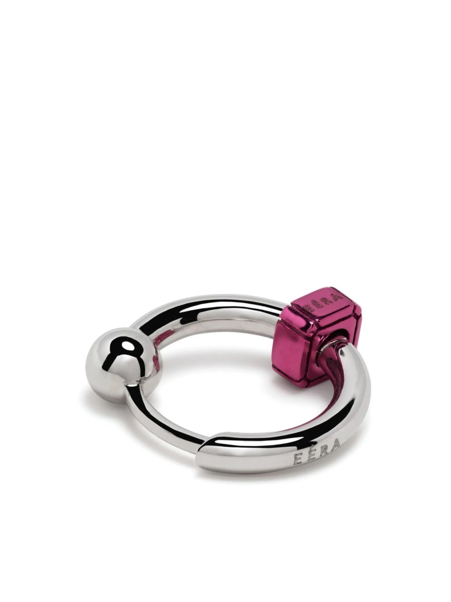 18kt white gold Square mini hoop earring