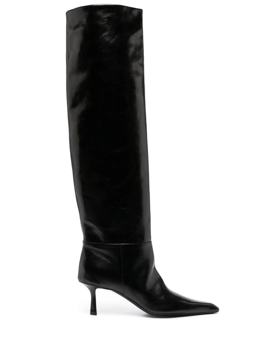 pointed-toe knee-high boots