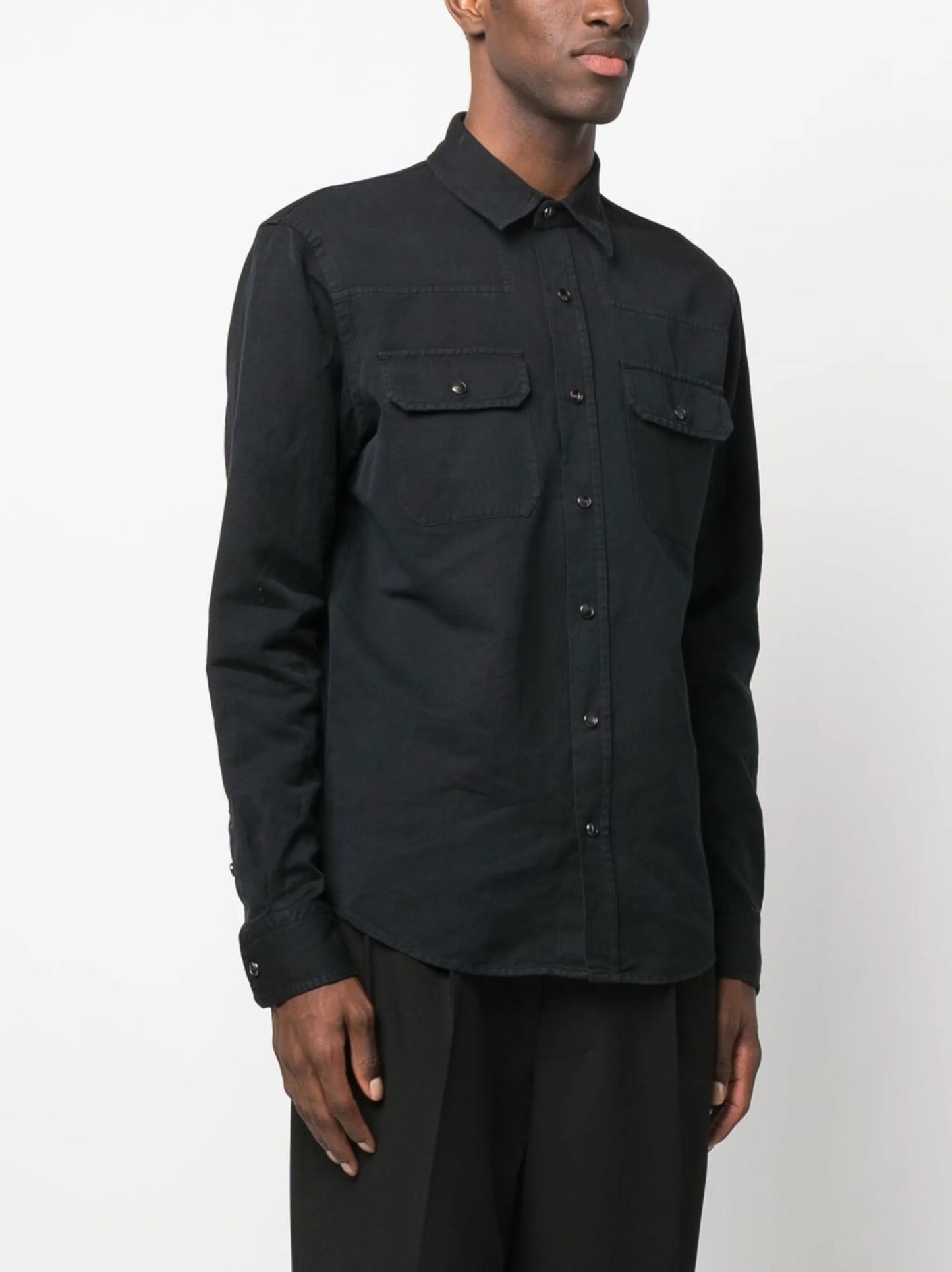 long-sleeve denim shirt