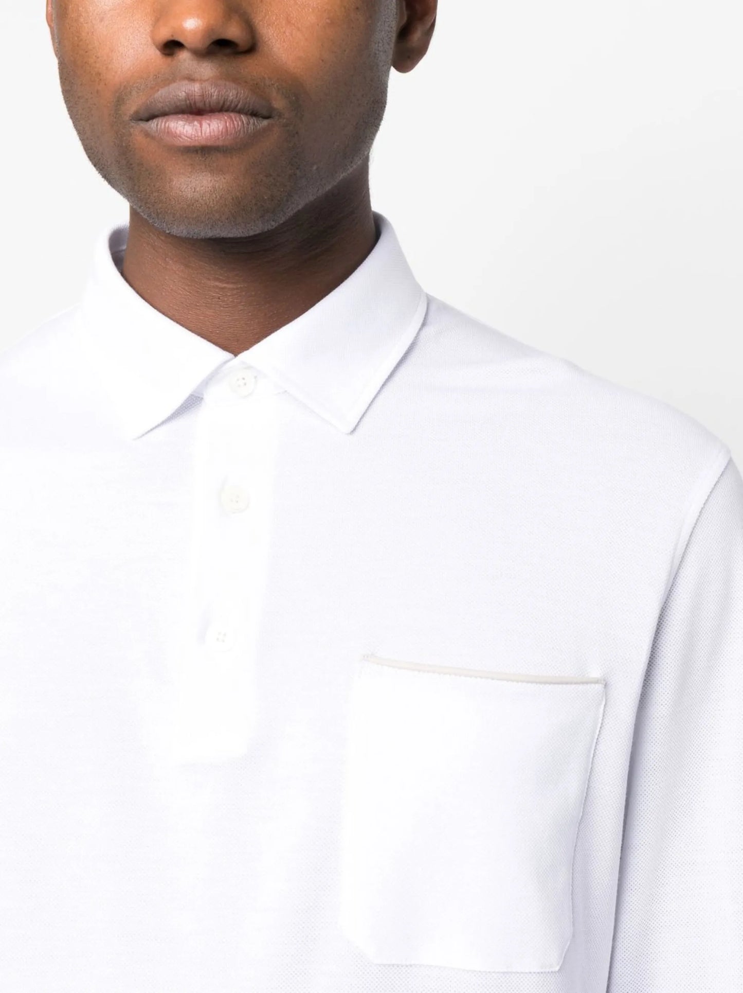 long-sleeved cotton polo shirt