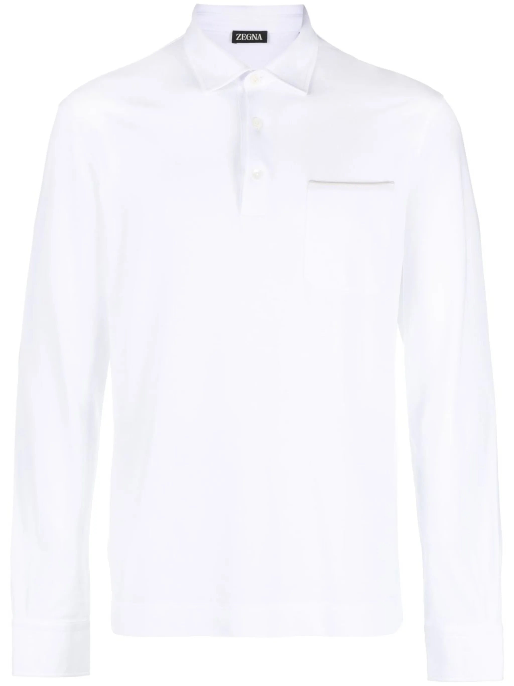 long-sleeved cotton polo shirt