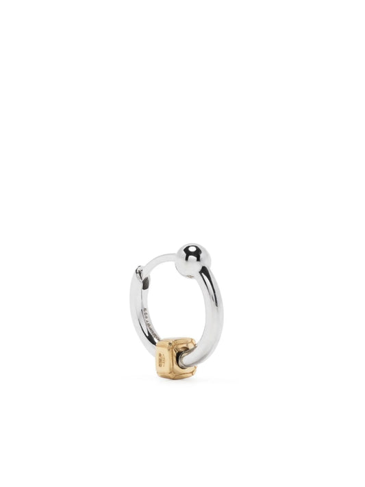 18kt white gold Square mini hoop earring