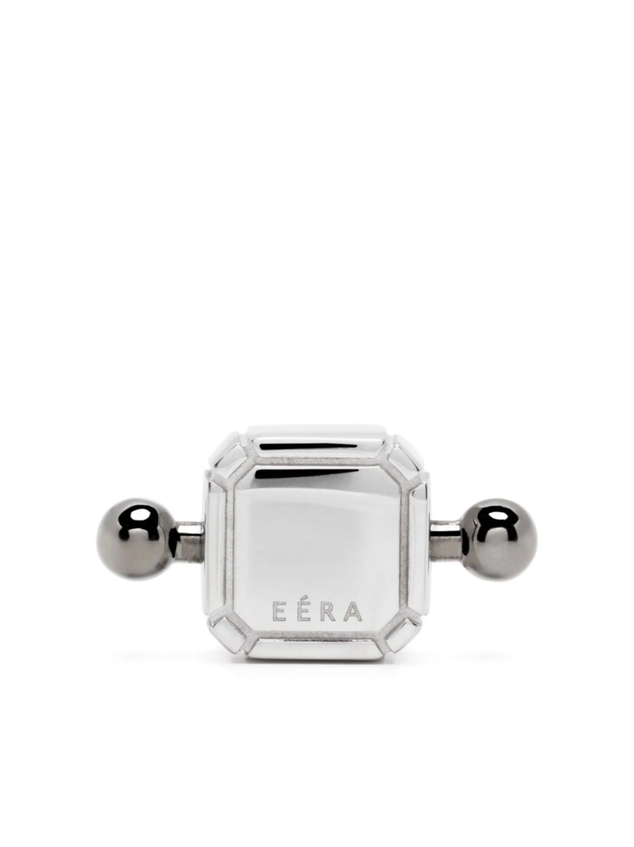 18kt white gold Square Bar stud earring
