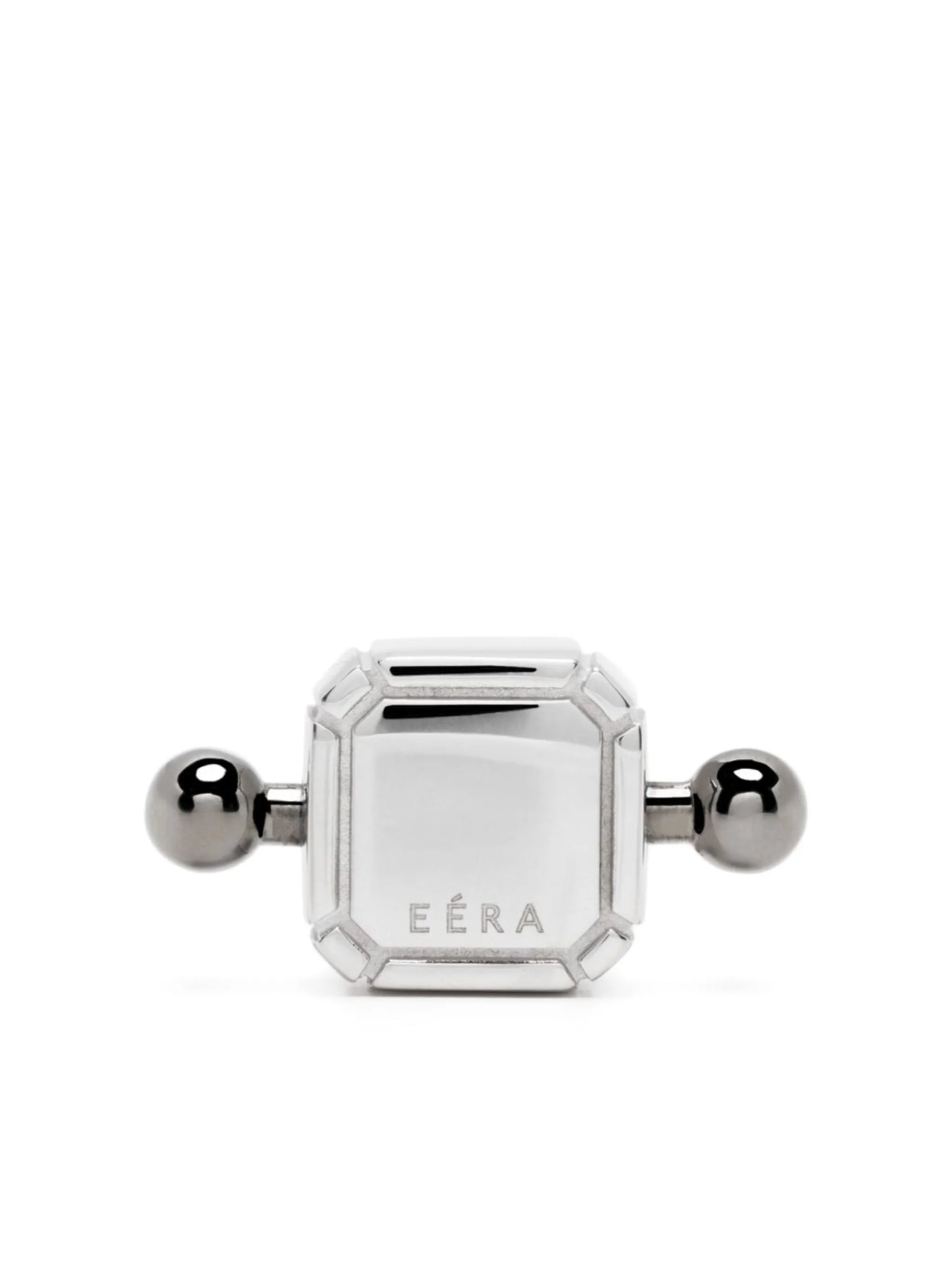 18kt white gold Square Bar stud earring