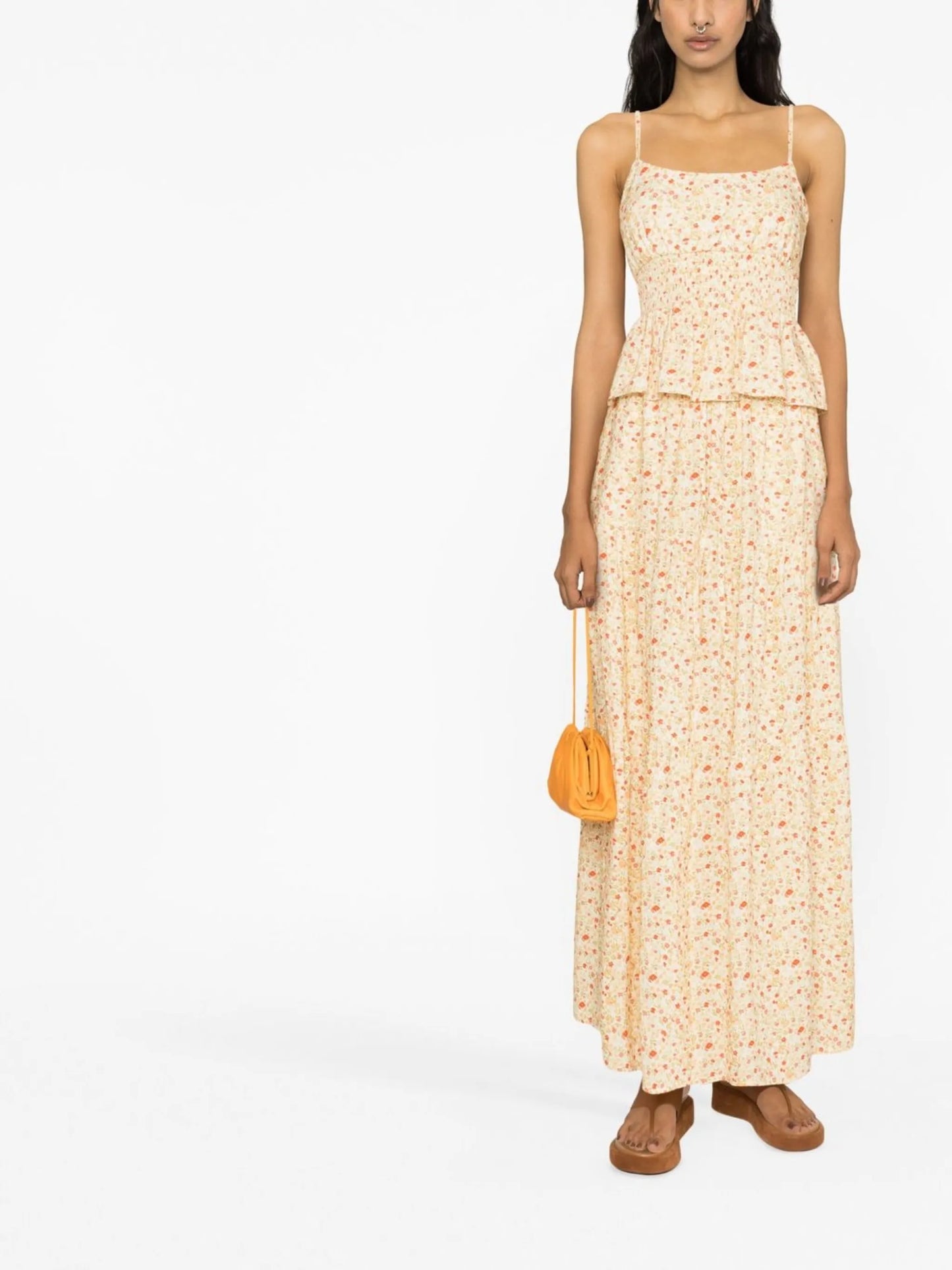high-waisted motif-print skirt