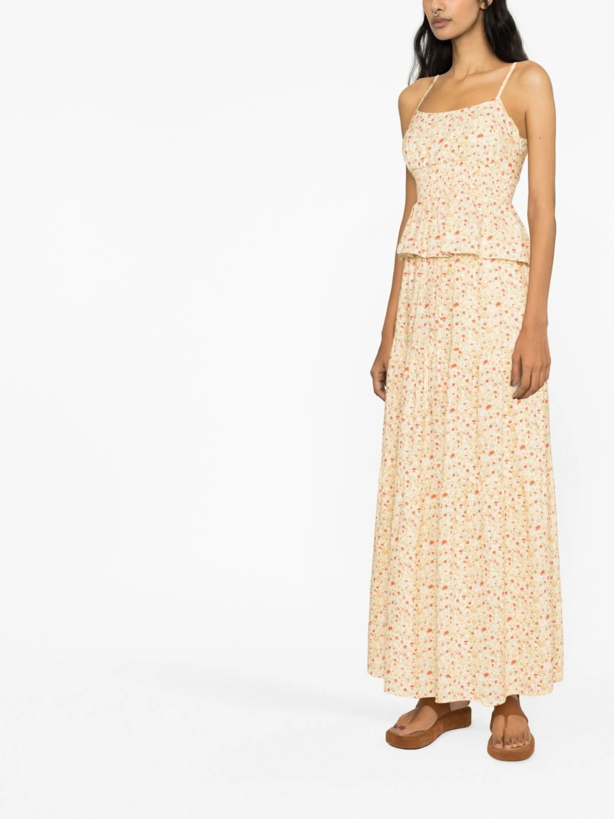 high-waisted motif-print skirt