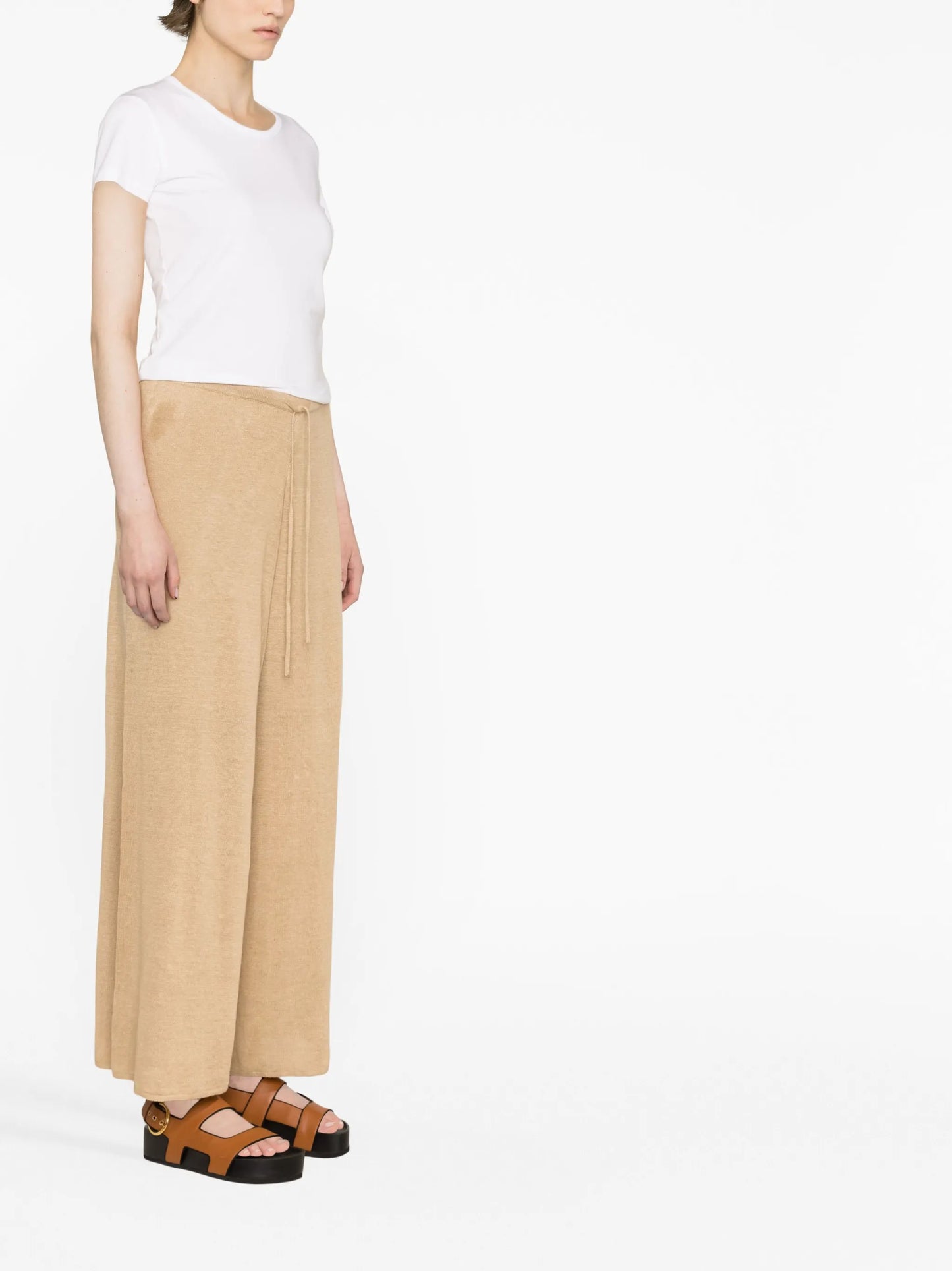 wide-leg linen trousers