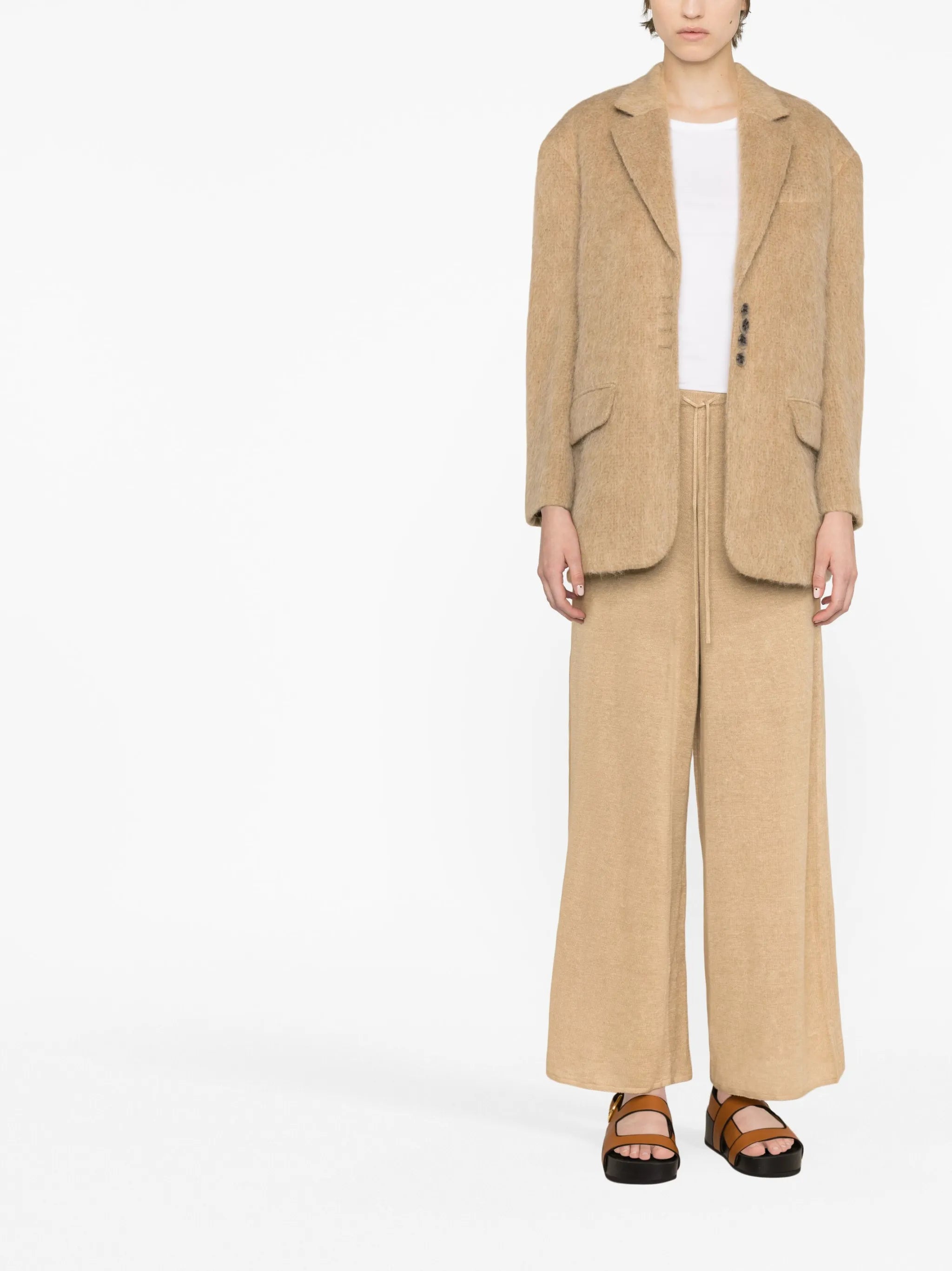 wide-leg linen trousers