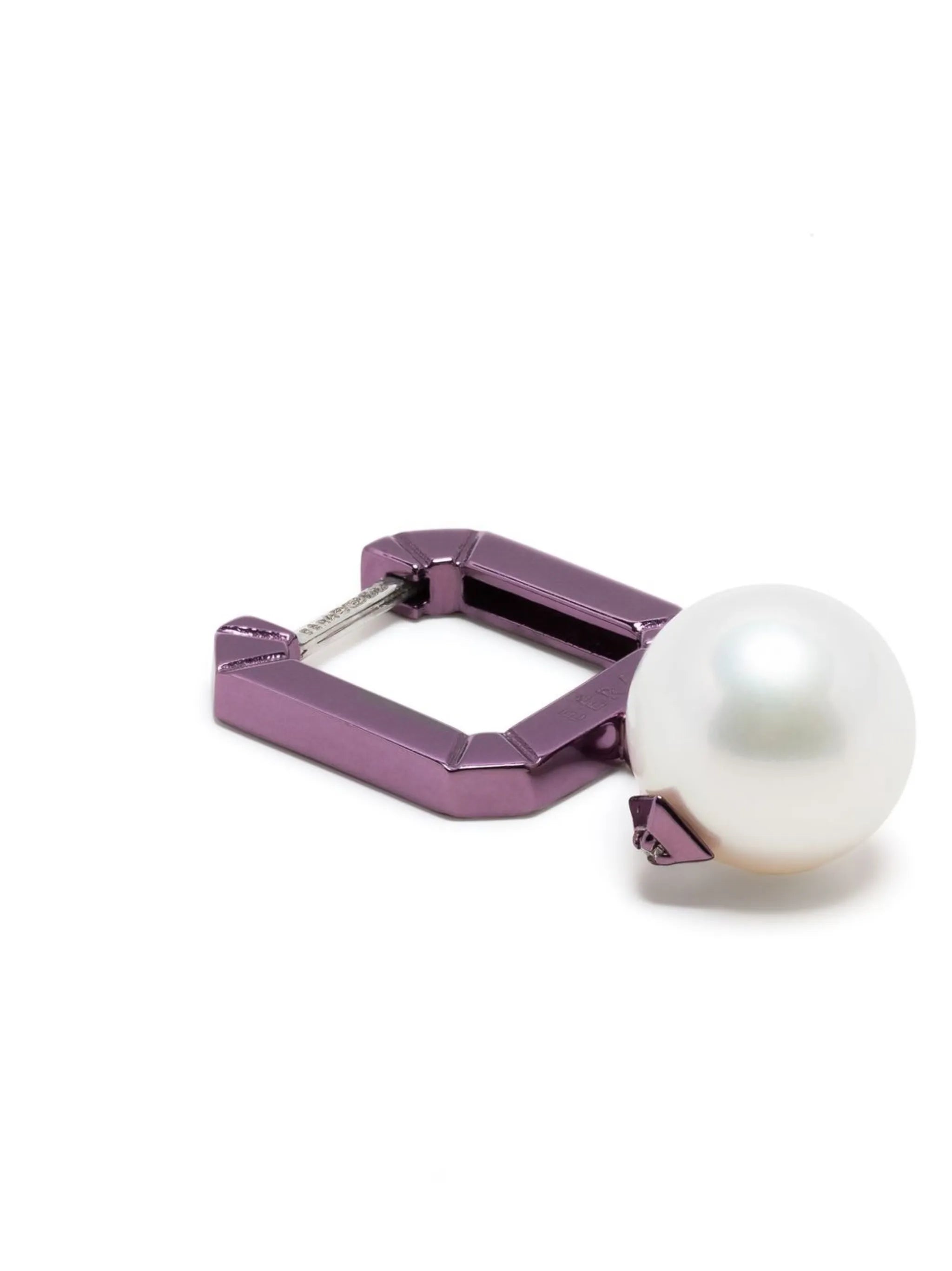 18kt white gold Square pearl drop earring