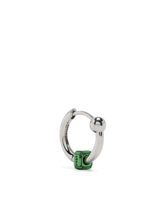 18kt white gold Square mini hoop earring
