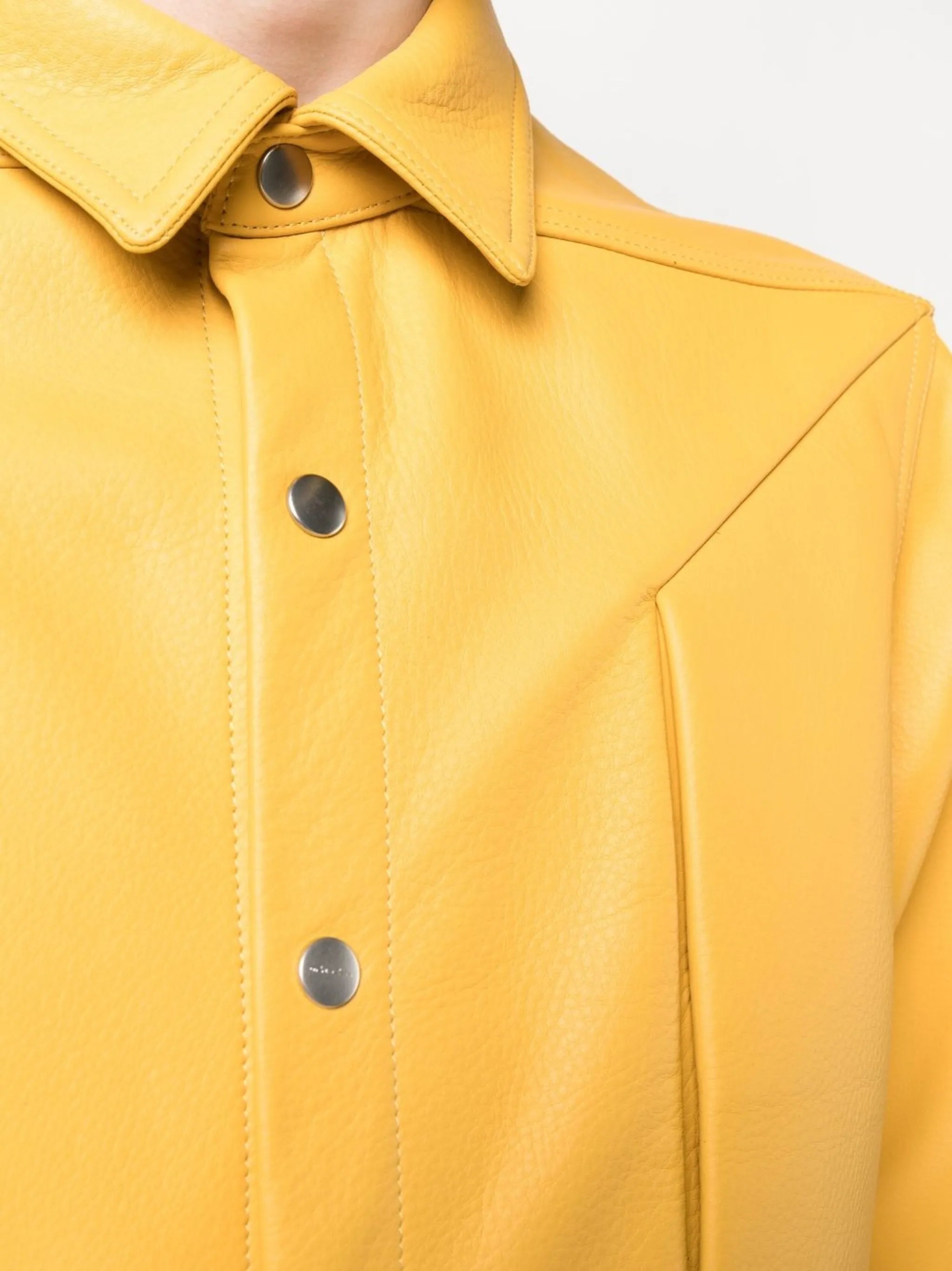 leather press-stud shirt