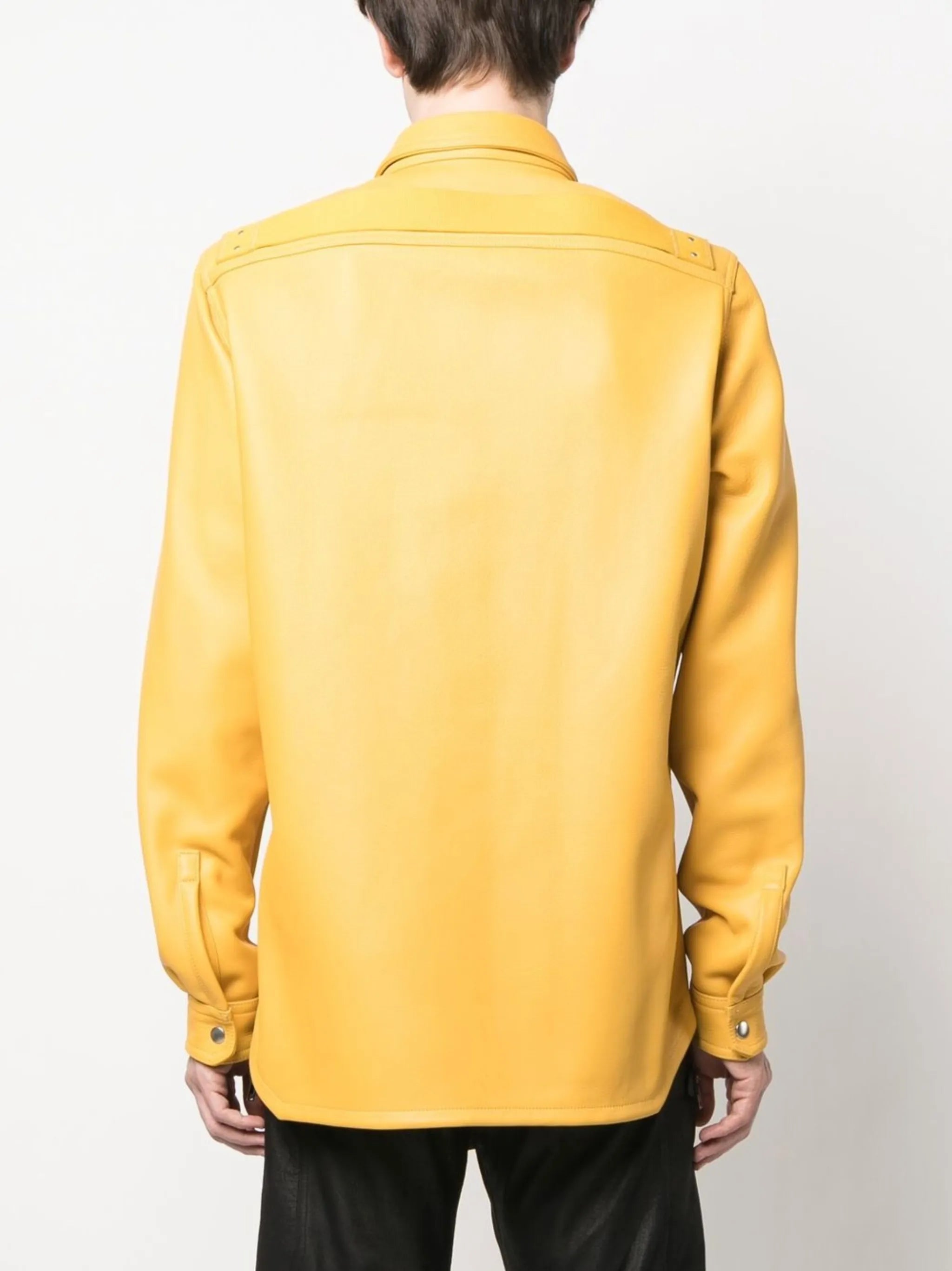 leather press-stud shirt