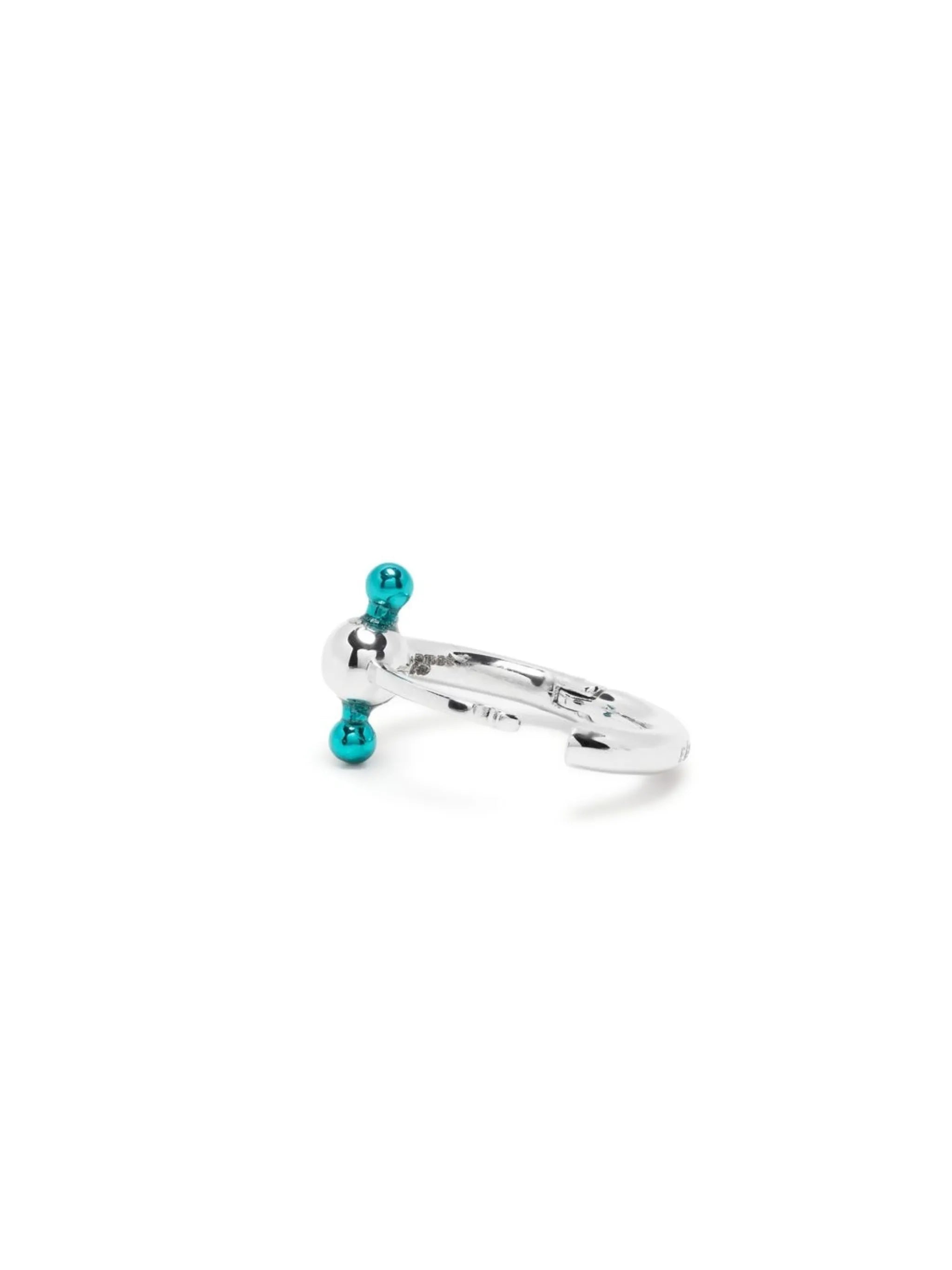18kt white gold Bar mini hoop earring