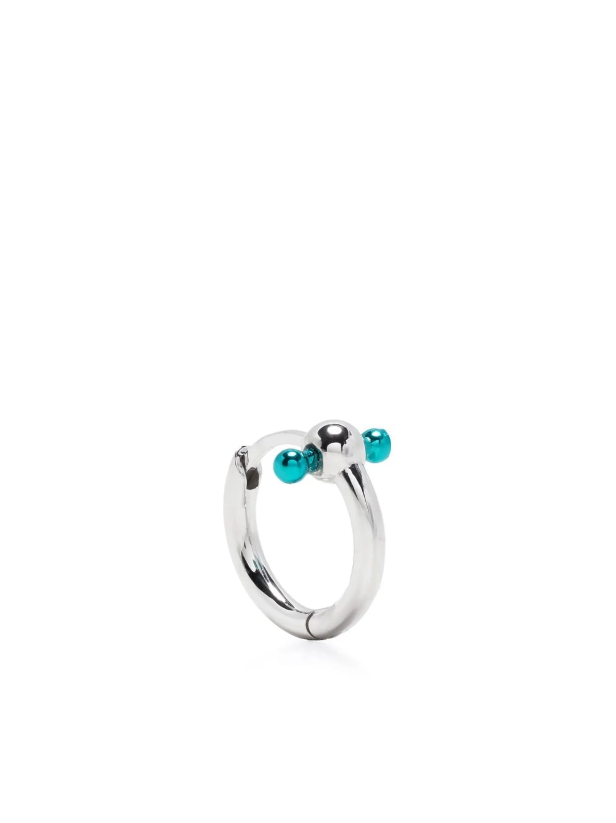 18kt white gold Bar mini hoop earring