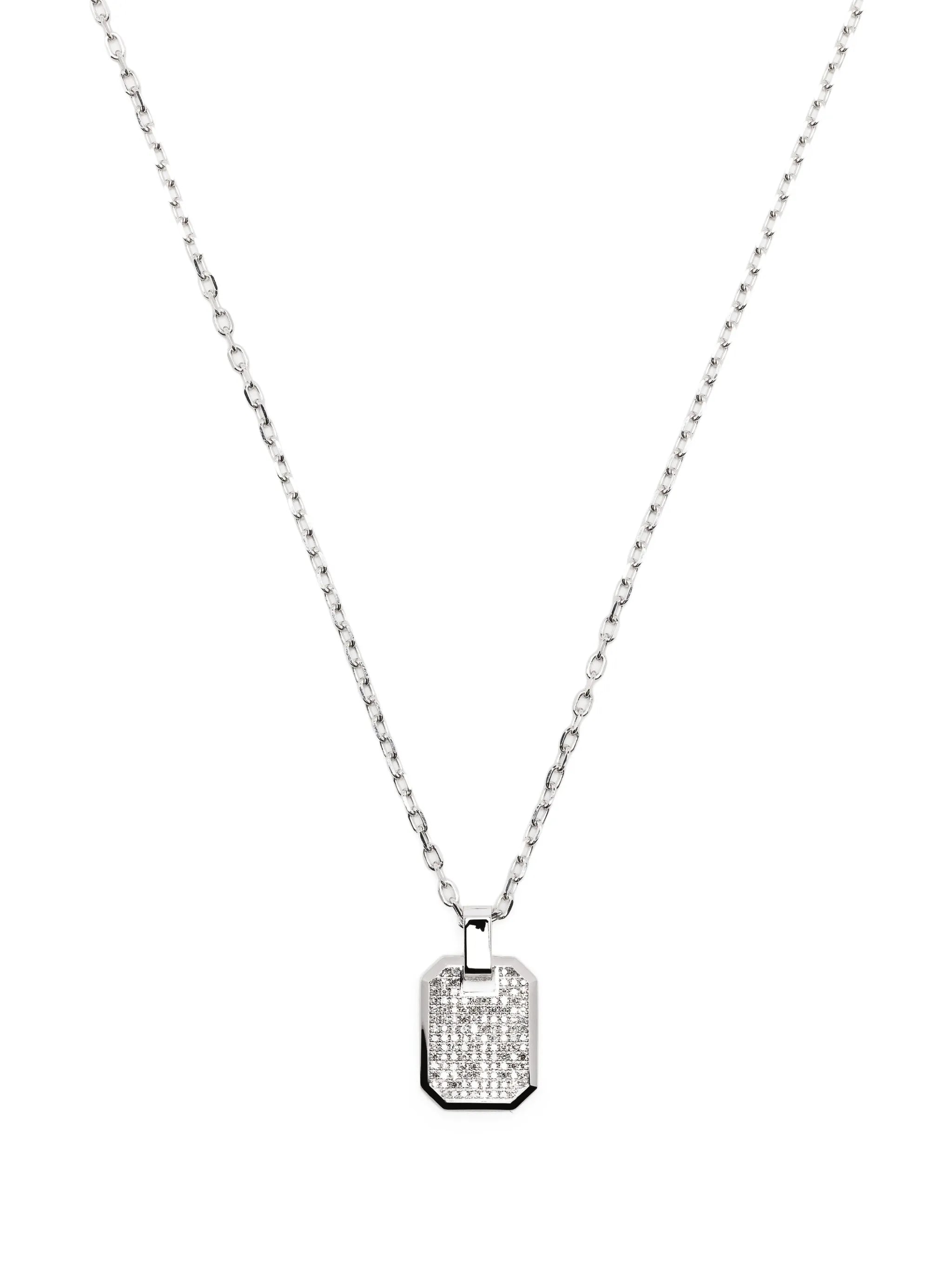 crystal-embellished rolo-chain necklace