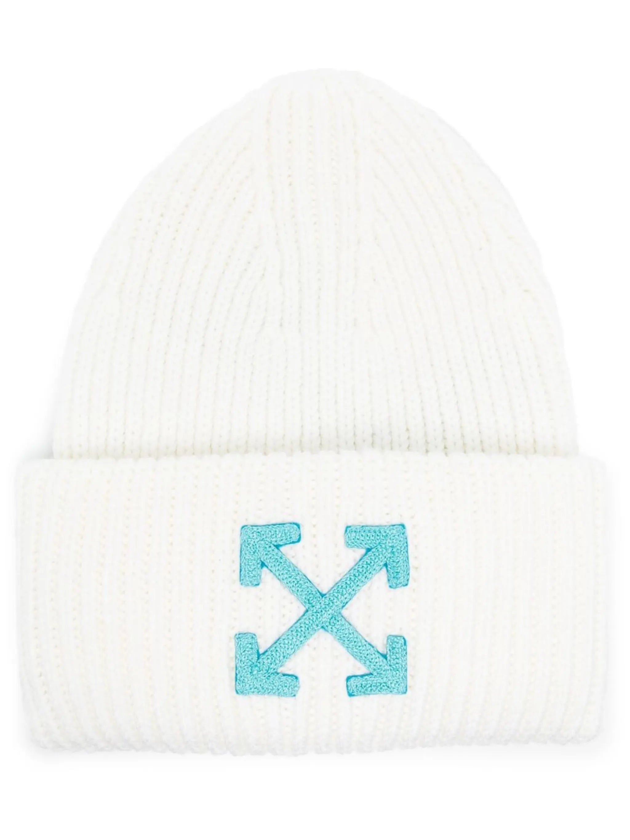 logo-emboridered wool beanie