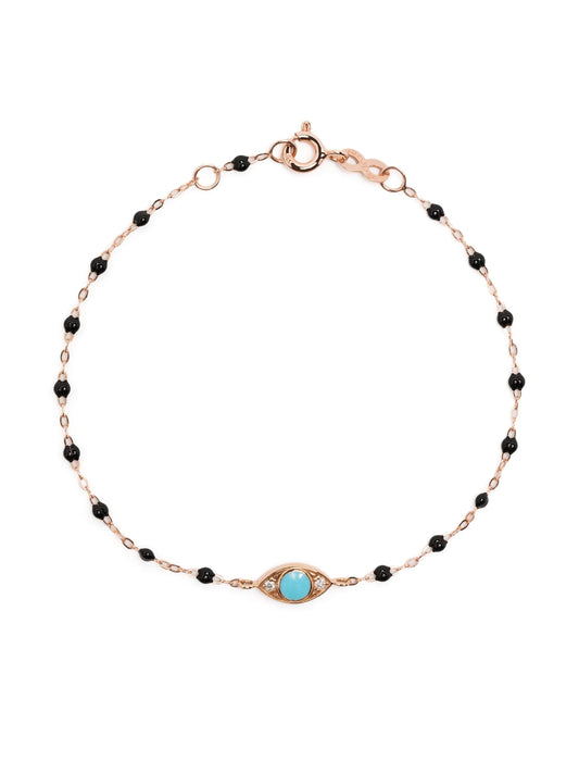 18kt yellow gold Evil Eye turquoise and diamond bracelet